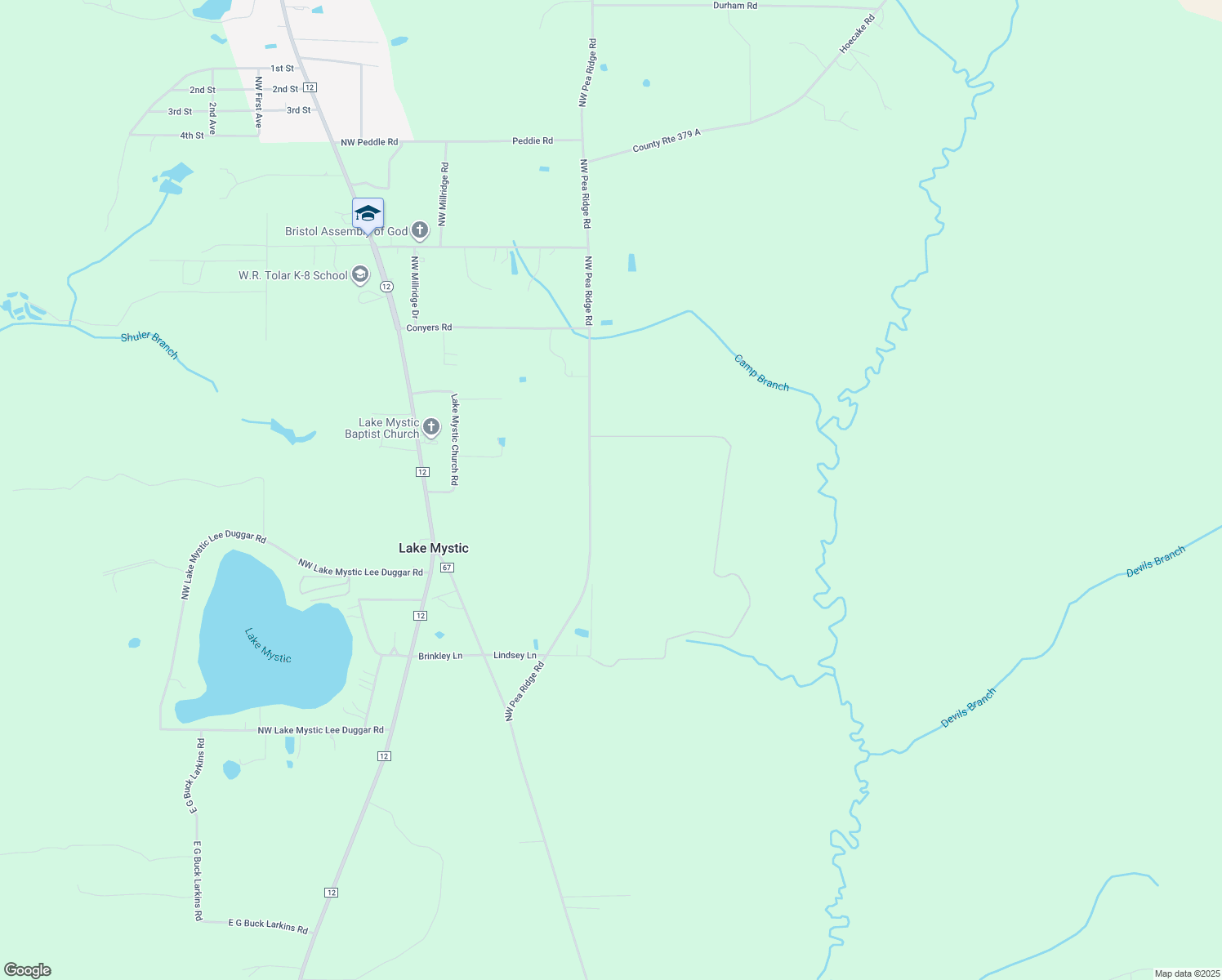 map of restaurants, bars, coffee shops, grocery stores, and more near 15570 Northwest Pea Ridge Road in Bristol