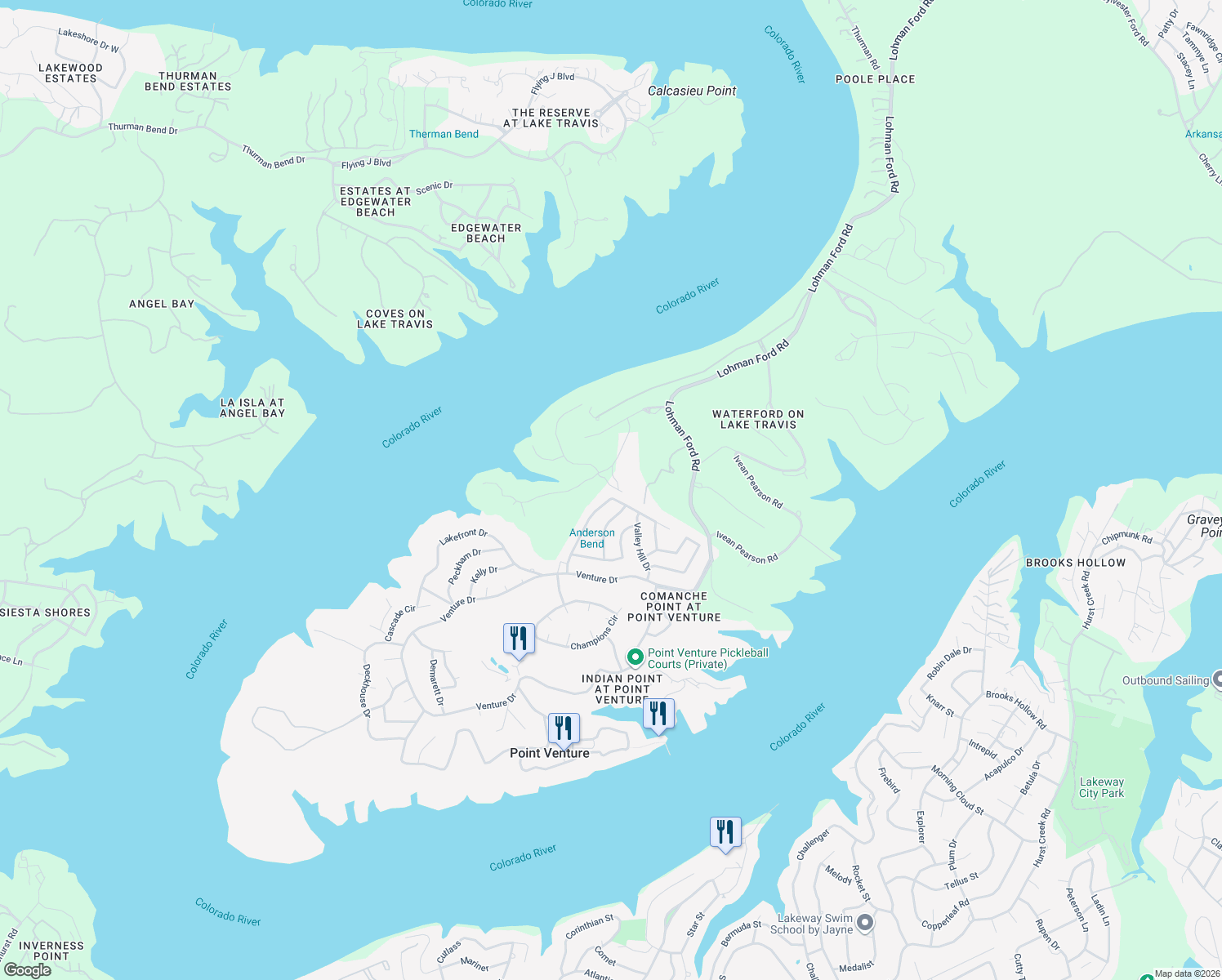 map of restaurants, bars, coffee shops, grocery stores, and more near 18409 Silver Maple Drive in Leander