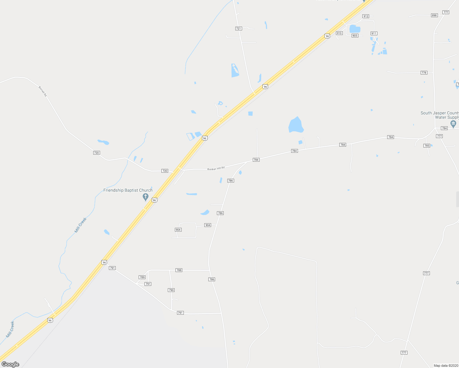 map of restaurants, bars, coffee shops, grocery stores, and more near County Road 786 in Buna