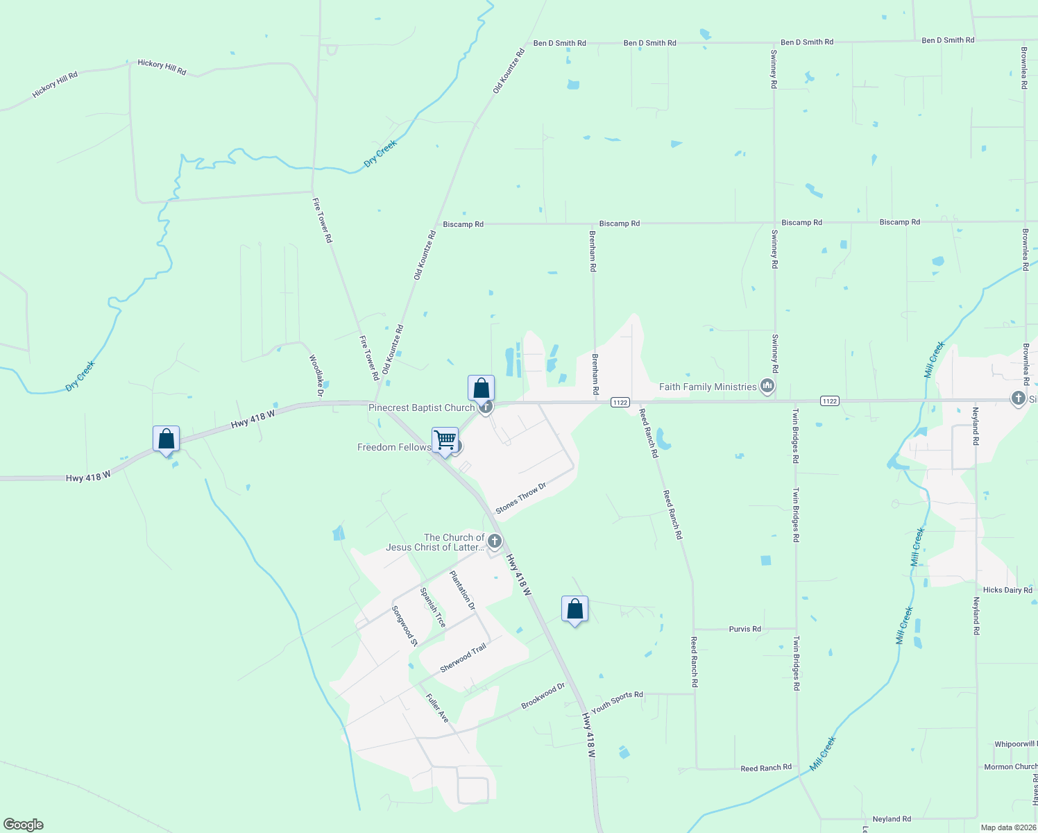 map of restaurants, bars, coffee shops, grocery stores, and more near 2446 Teel Circle in Silsbee