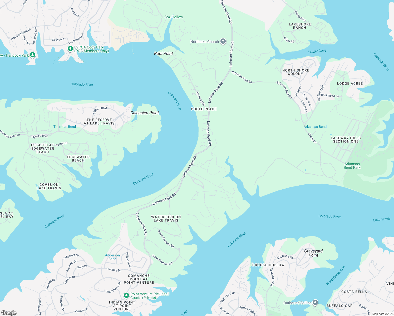 map of restaurants, bars, coffee shops, grocery stores, and more near 2101 Lohman Ford Road in Leander