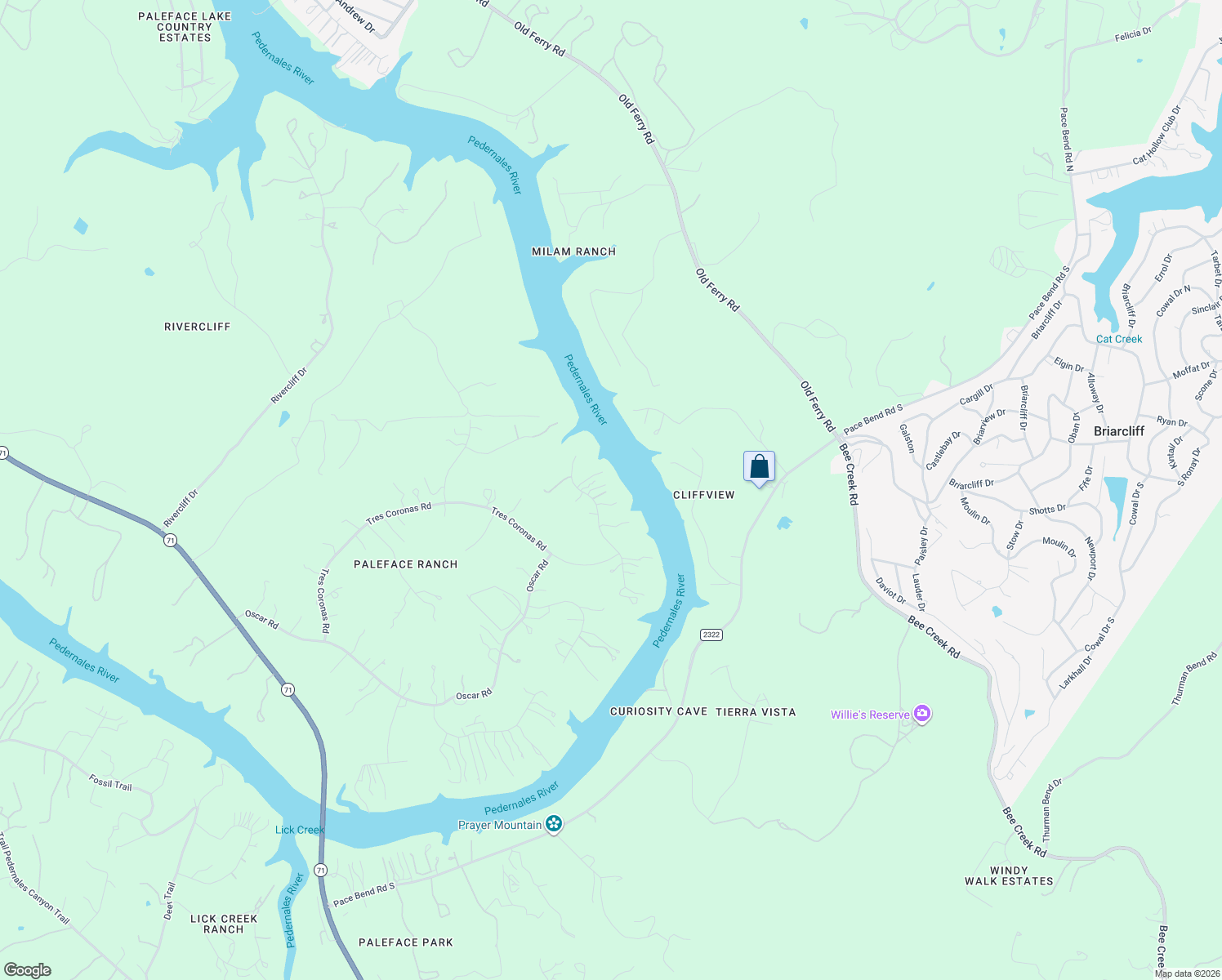 map of restaurants, bars, coffee shops, grocery stores, and more near 1321 Likeness Road in Spicewood