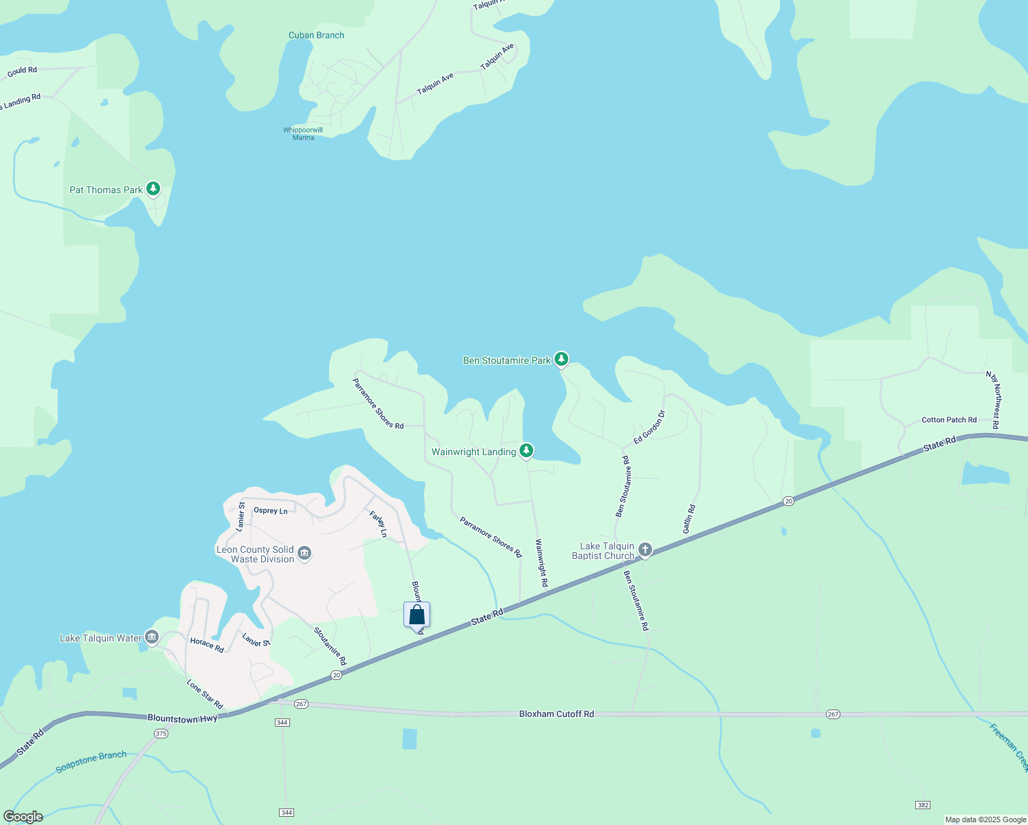map of restaurants, bars, coffee shops, grocery stores, and more near 3927 Edgewater Drive in Tallahassee