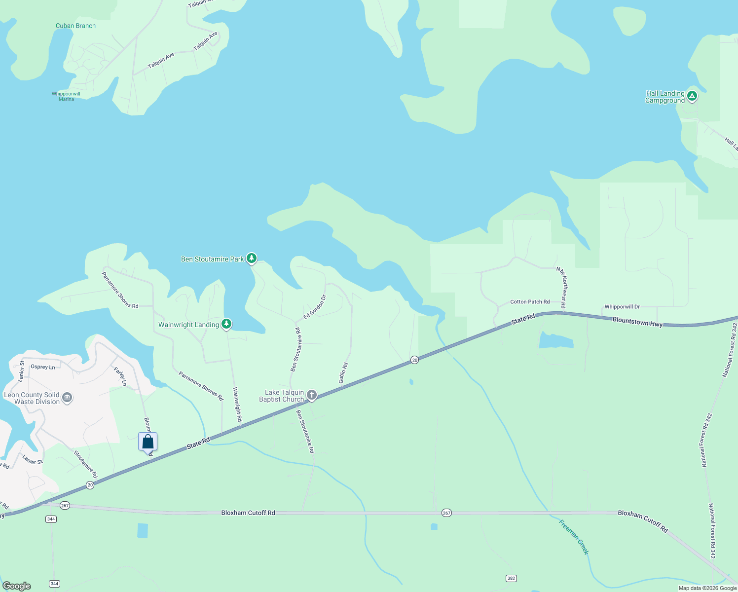 map of restaurants, bars, coffee shops, grocery stores, and more near 2863 Gatlin Road in Tallahassee