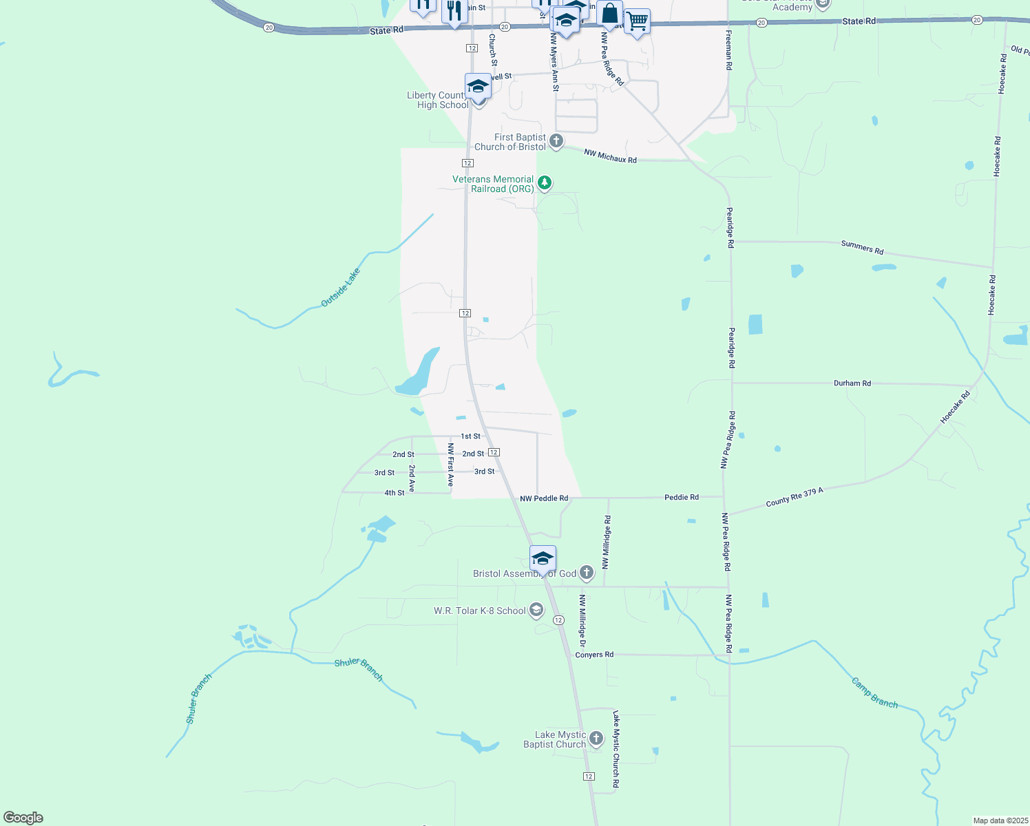 map of restaurants, bars, coffee shops, grocery stores, and more near Azalea Street in Bristol