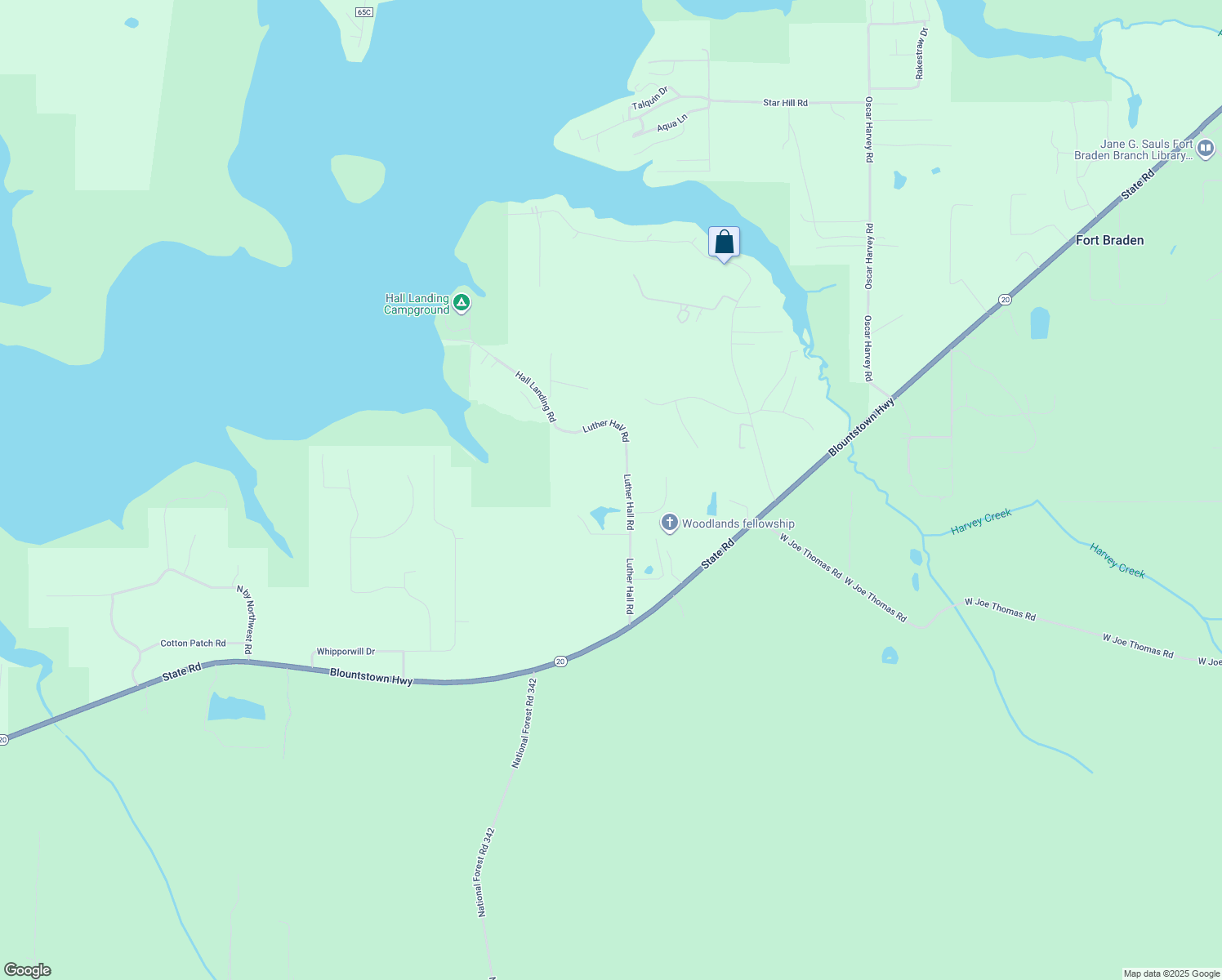 map of restaurants, bars, coffee shops, grocery stores, and more near 3378 Luther Hall Road in Tallahassee
