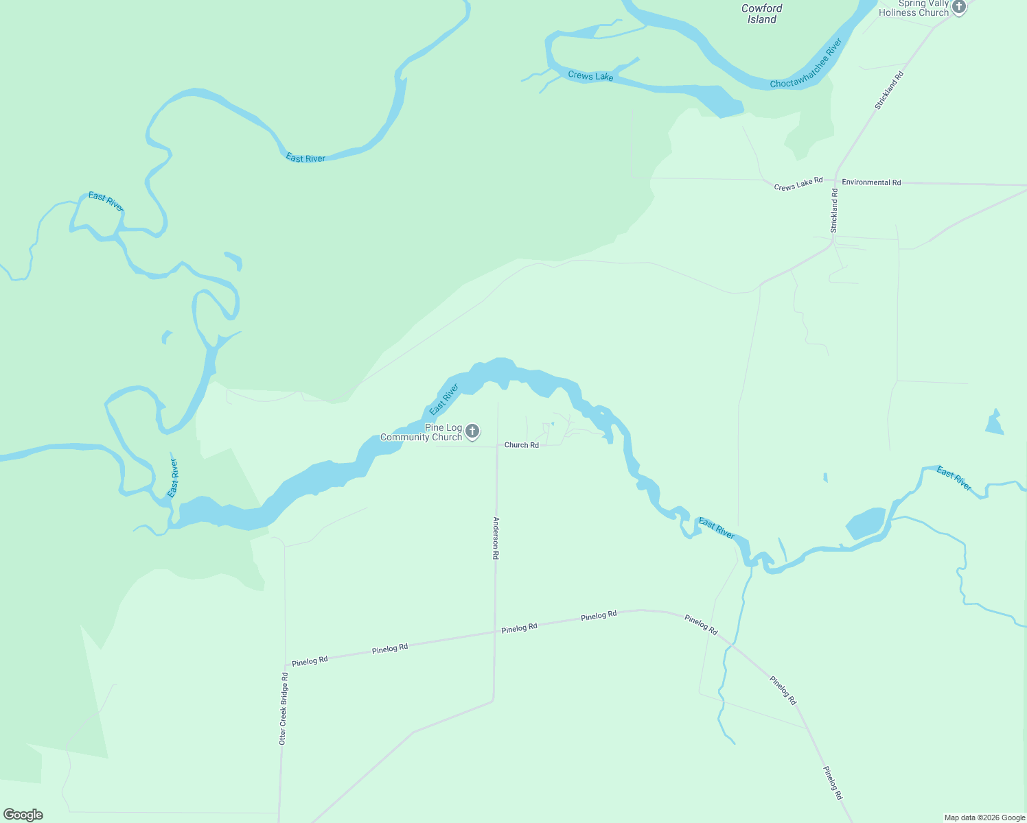 map of restaurants, bars, coffee shops, grocery stores, and more near 14330 Anderson Road in Ebro