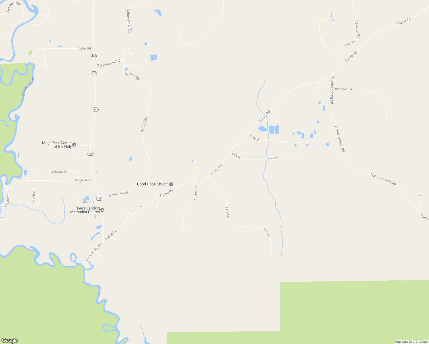 map of restaurants, bars, coffee shops, grocery stores, and more near 25353 Traino Road in Ponchatoula