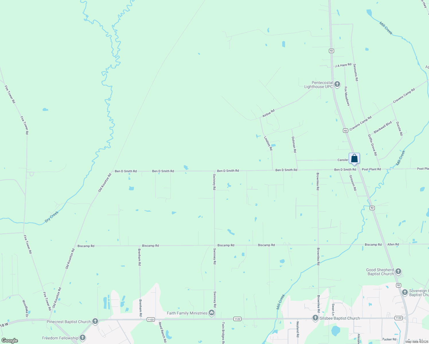 map of restaurants, bars, coffee shops, grocery stores, and more near 3710 Swinney Road in Silsbee