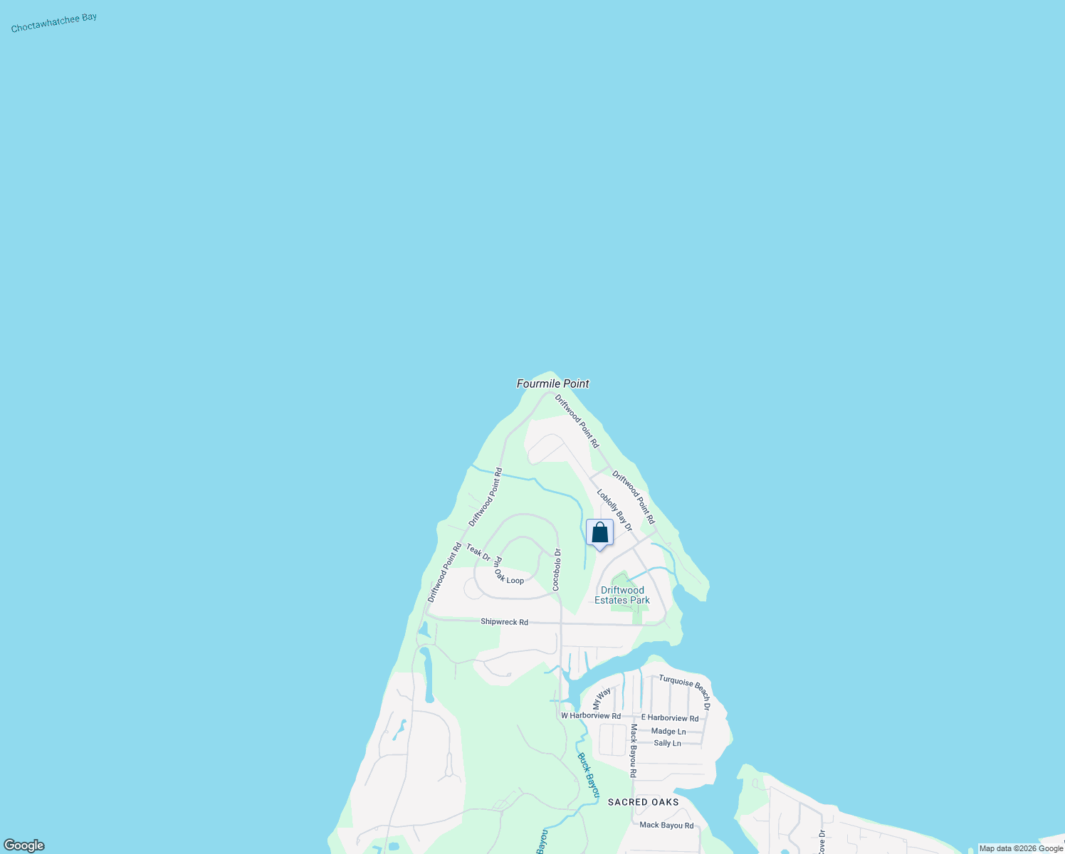 map of restaurants, bars, coffee shops, grocery stores, and more near 782 Driftwood Point Road in Santa Rosa Beach