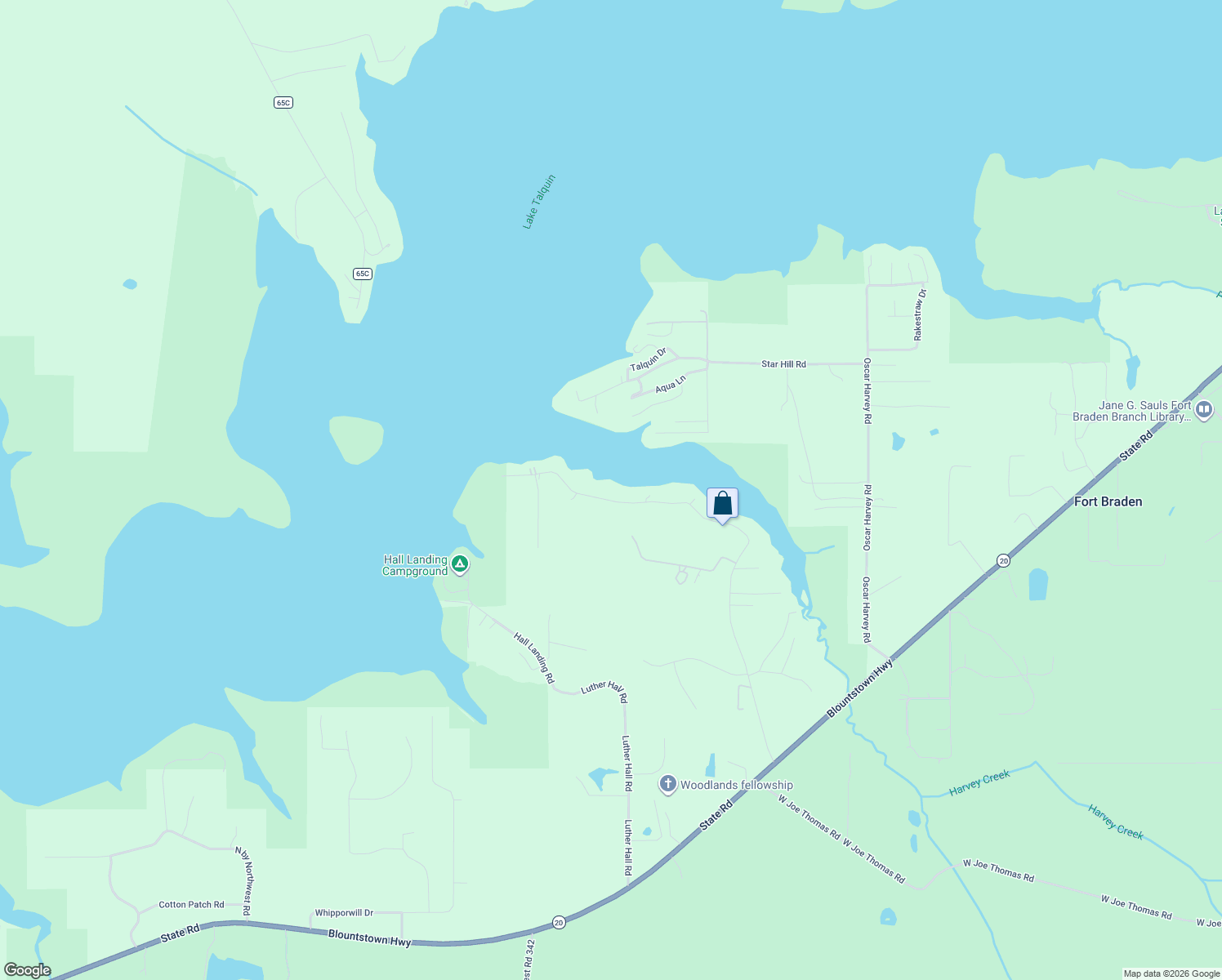 map of restaurants, bars, coffee shops, grocery stores, and more near 1877 Collins Landing Road in Tallahassee
