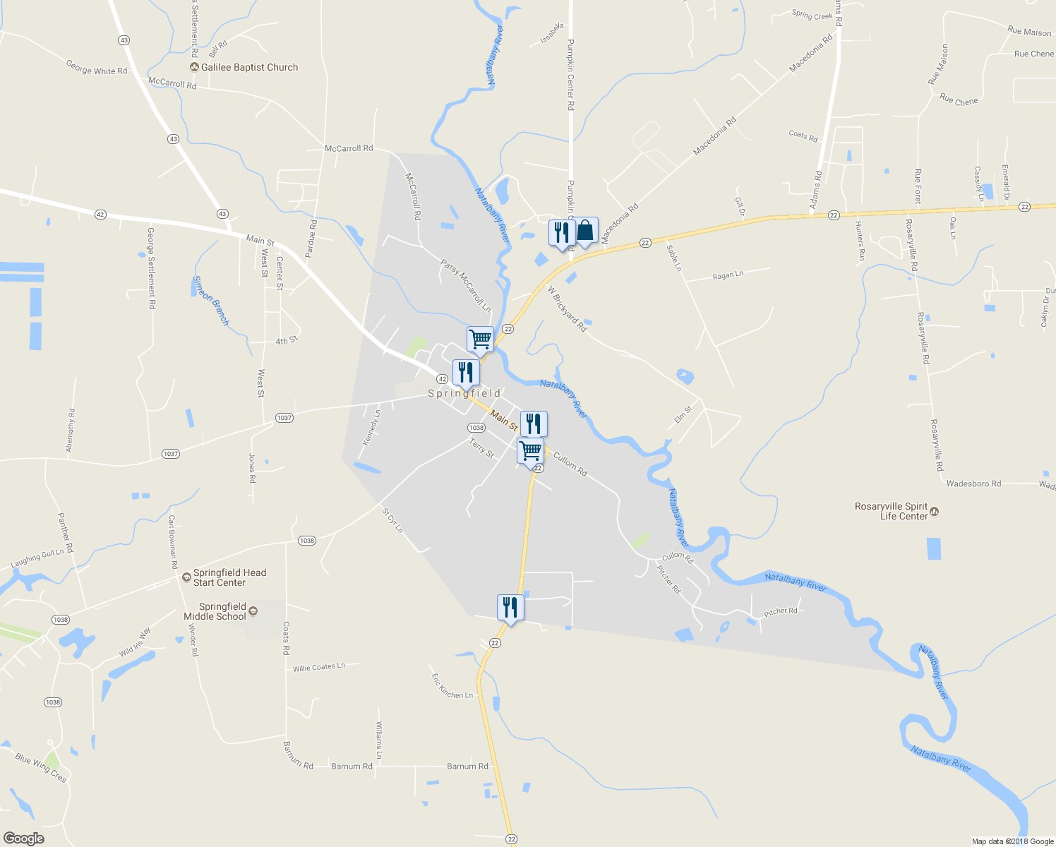 map of restaurants, bars, coffee shops, grocery stores, and more near 33049 Cherry Street in Springfield