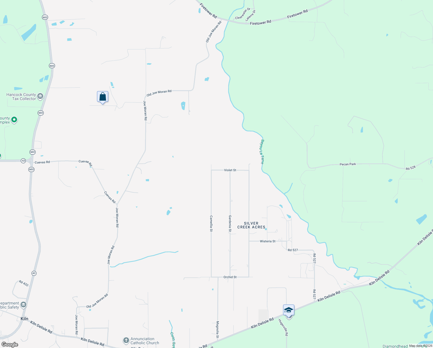 map of restaurants, bars, coffee shops, grocery stores, and more near 17472 Camellia Street in Kiln