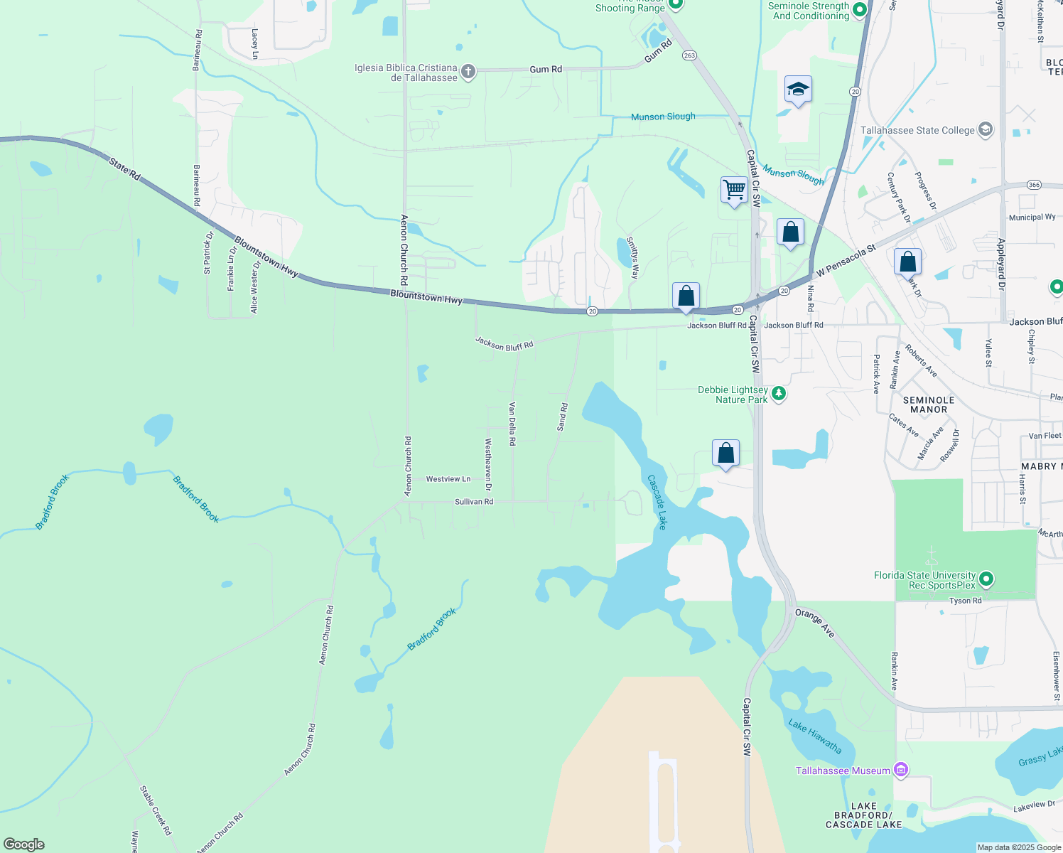 map of restaurants, bars, coffee shops, grocery stores, and more near 5411 Tranquility Place in Tallahassee