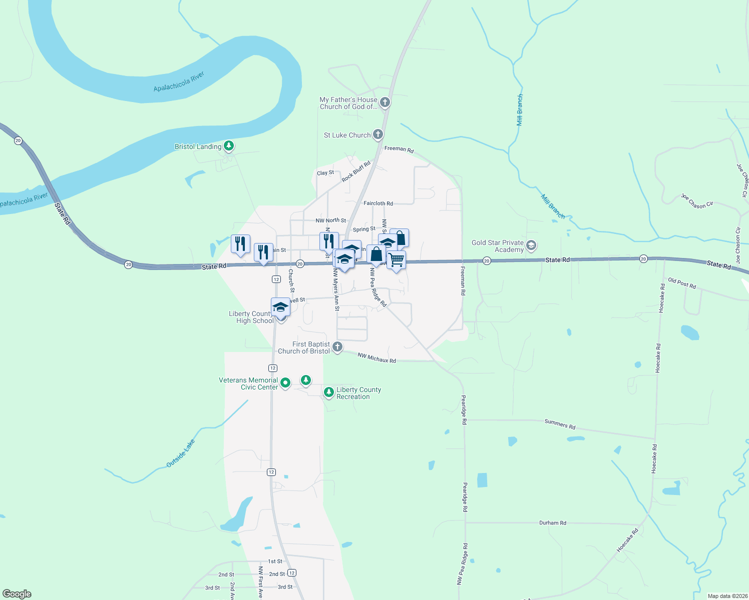 map of restaurants, bars, coffee shops, grocery stores, and more near 12723 Northwest Pea Ridge Road in Bristol