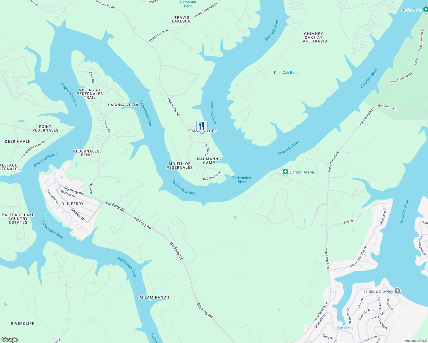 map of restaurants, bars, coffee shops, grocery stores, and more near 24009 Haynie Flat Road in Spicewood