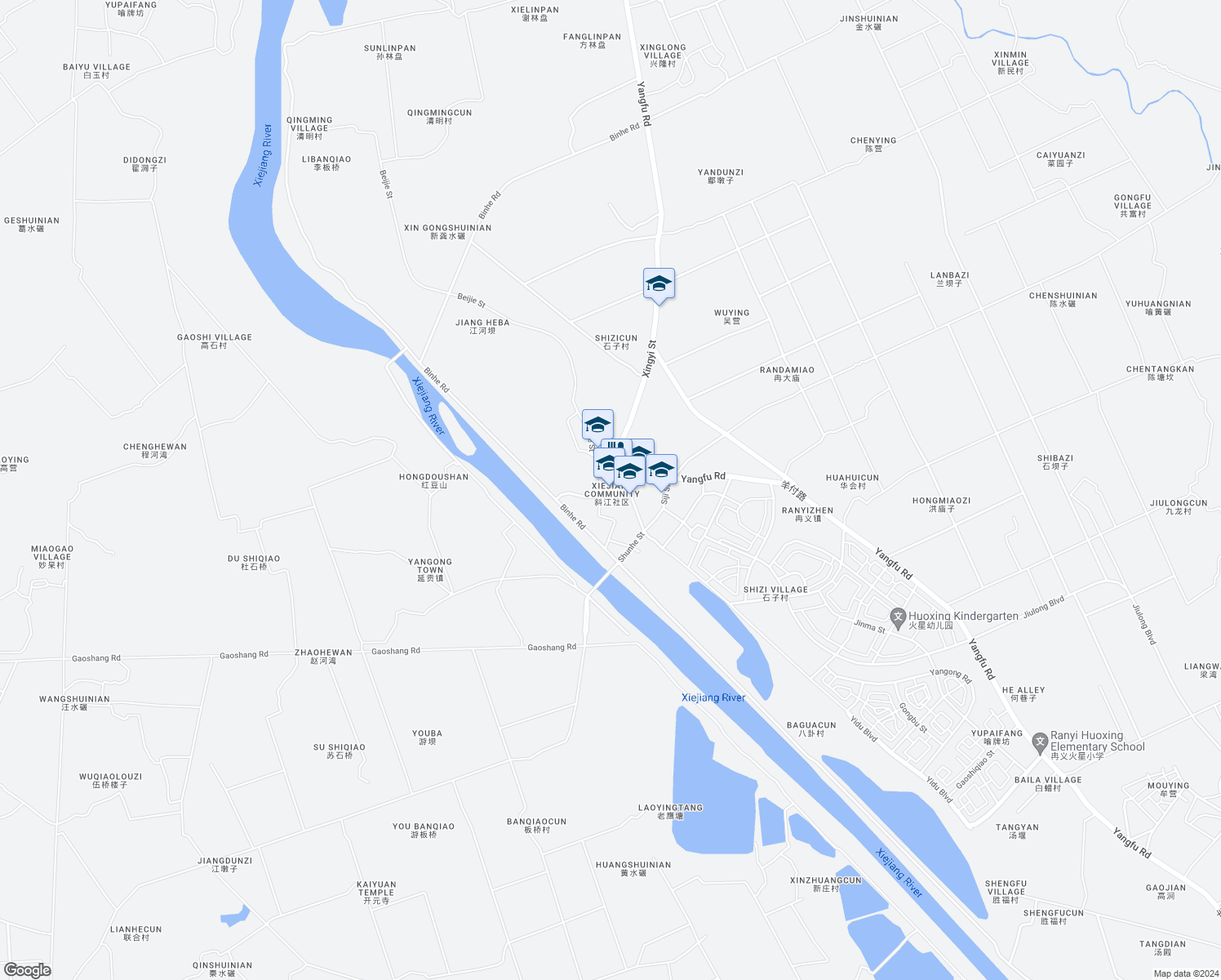 map of restaurants, bars, coffee shops, grocery stores, and more near East Street in Chengdu