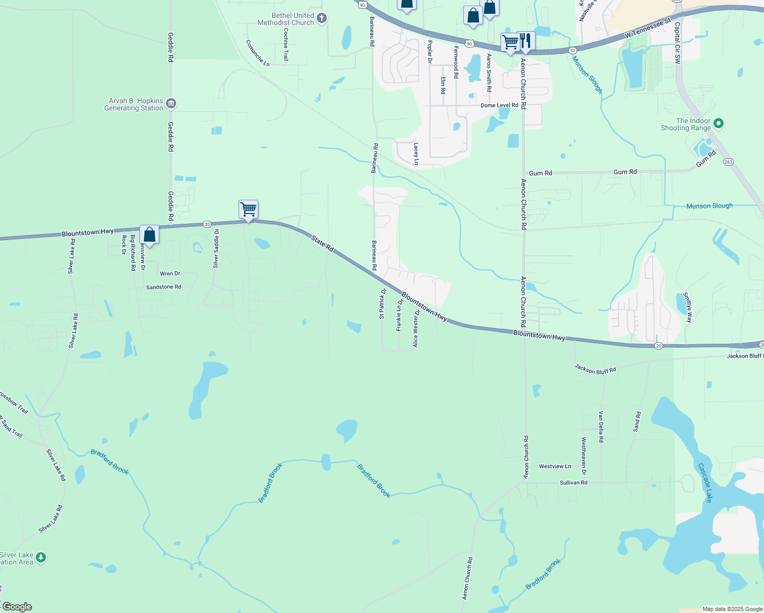 map of restaurants, bars, coffee shops, grocery stores, and more near 629 Saint Patrick Drive in Tallahassee