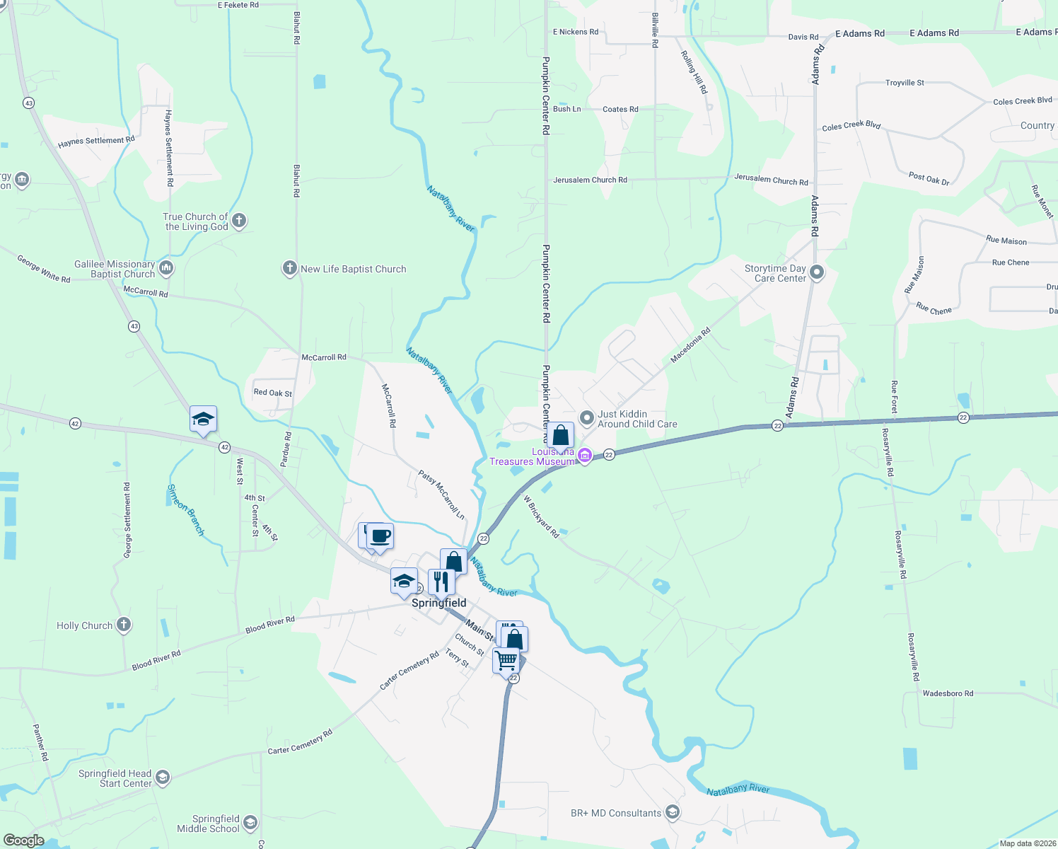 map of restaurants, bars, coffee shops, grocery stores, and more near 11077 Lawrence Road in Hammond