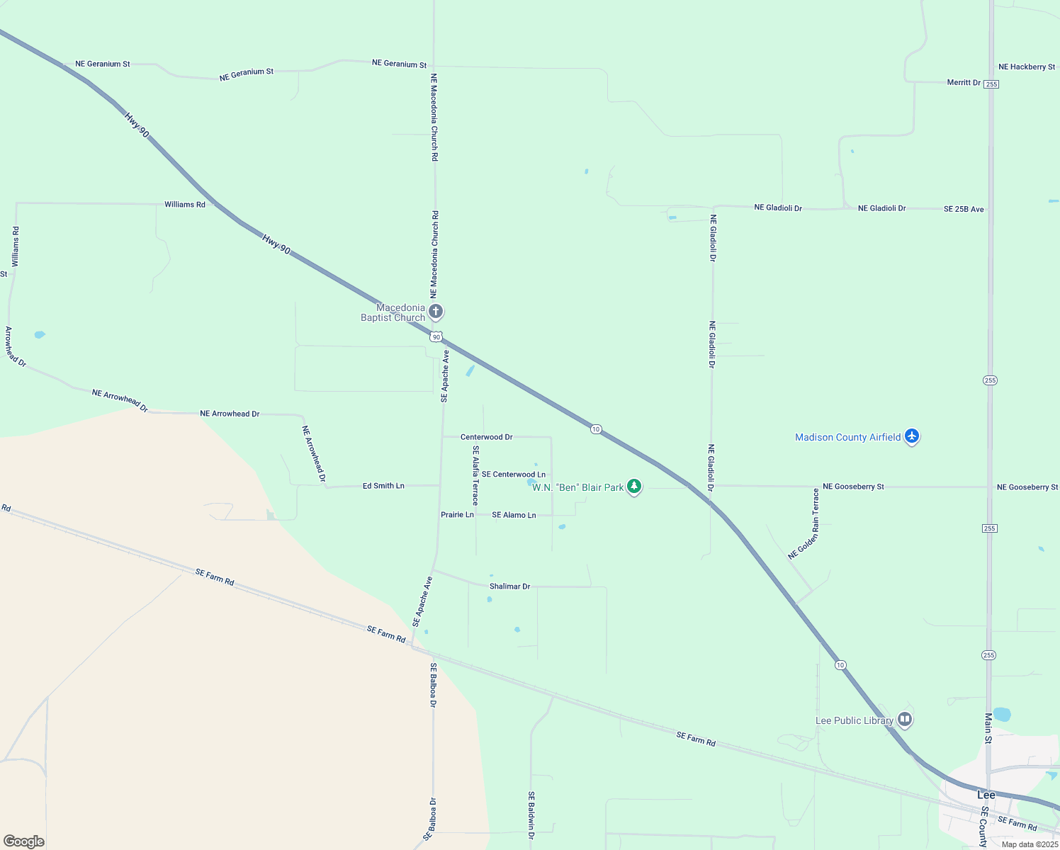 map of restaurants, bars, coffee shops, grocery stores, and more near 417 Southeast Remington Drive in Lee