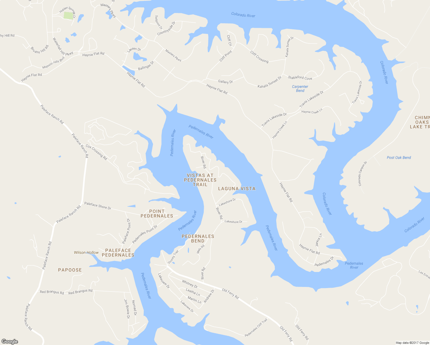 map of restaurants, bars, coffee shops, grocery stores, and more near 25301 River Road in Spicewood