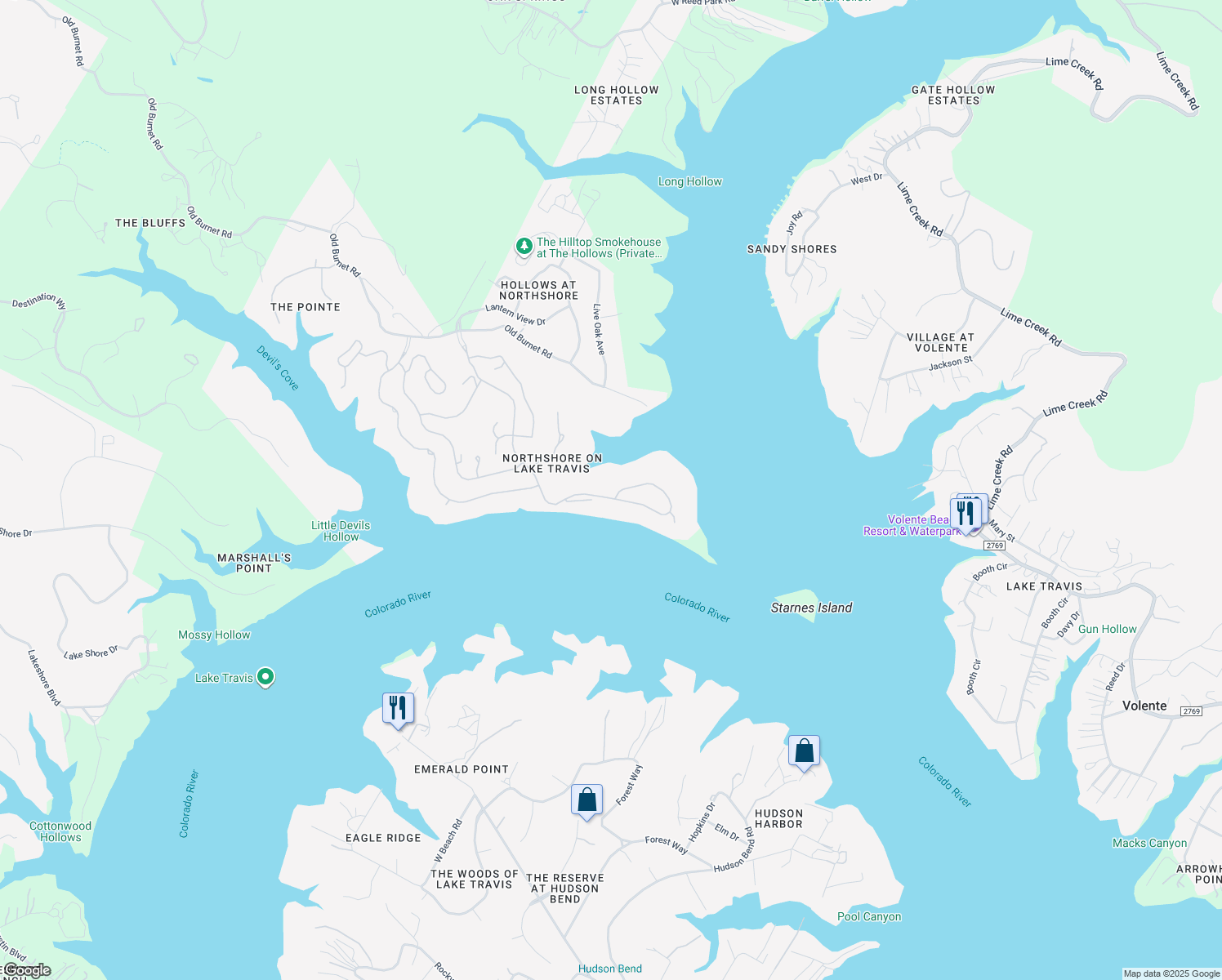 map of restaurants, bars, coffee shops, grocery stores, and more near 6000 Lantern View Drive in Leander