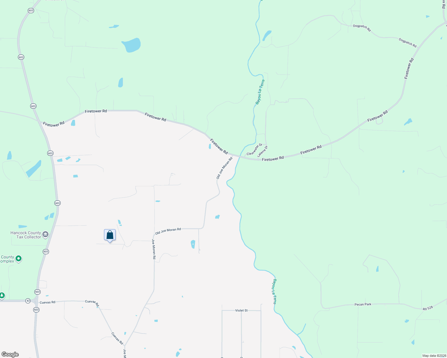 map of restaurants, bars, coffee shops, grocery stores, and more near 19040 Old Joe Moran Road in Kiln