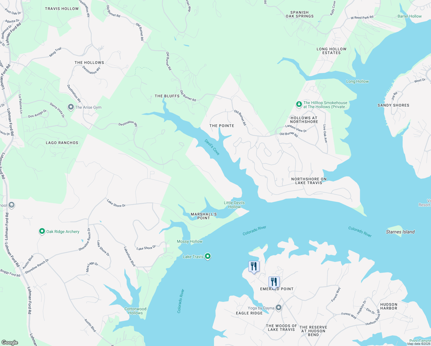 map of restaurants, bars, coffee shops, grocery stores, and more near 4513 Destination Way in Leander