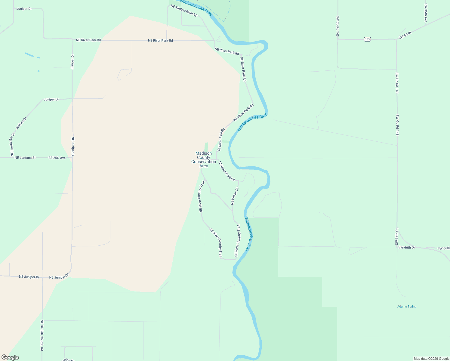 map of restaurants, bars, coffee shops, grocery stores, and more near 2836 Northeast River Park Road in Lee