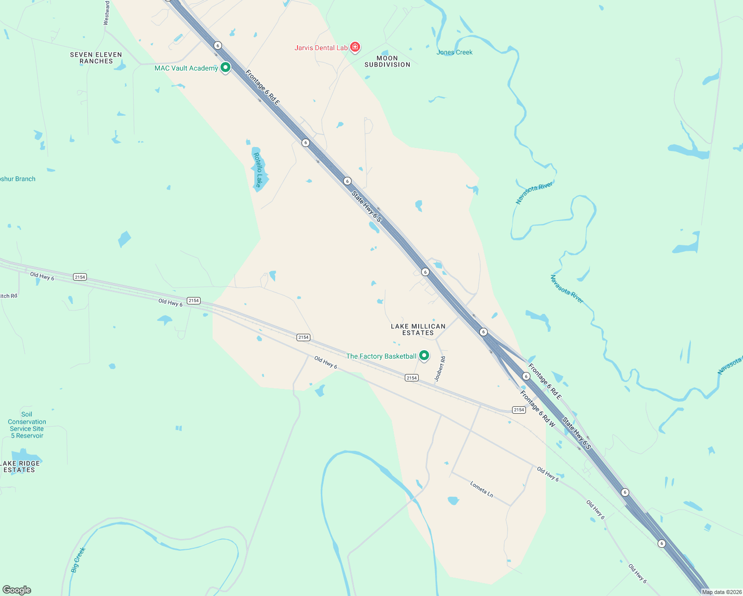 map of restaurants, bars, coffee shops, grocery stores, and more near 25850 Joubert Rd in Navasota