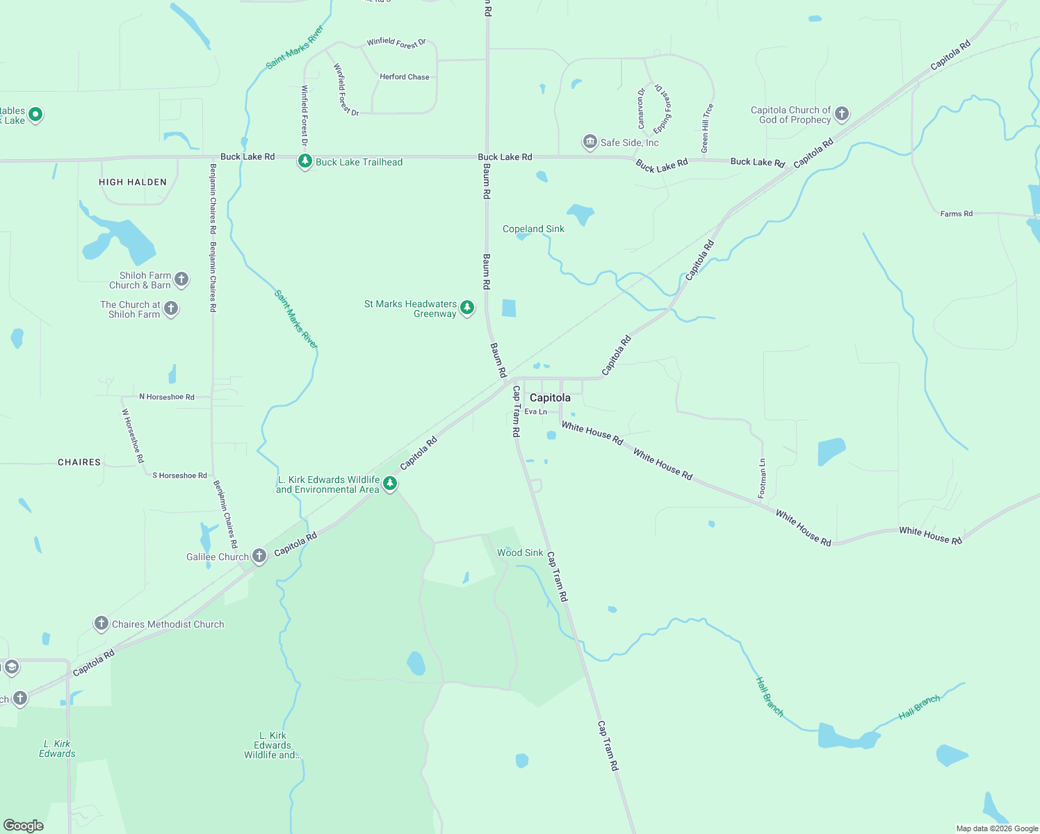 map of restaurants, bars, coffee shops, grocery stores, and more near 11235 Eva Lane in Tallahassee