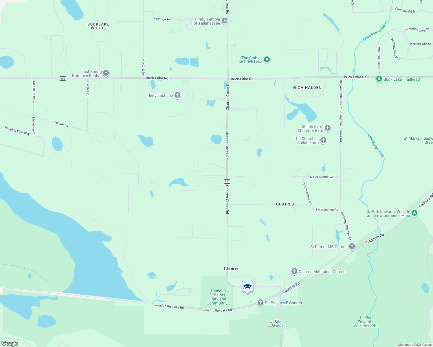 map of restaurants, bars, coffee shops, grocery stores, and more near 8921 Bud Spence Road in Tallahassee