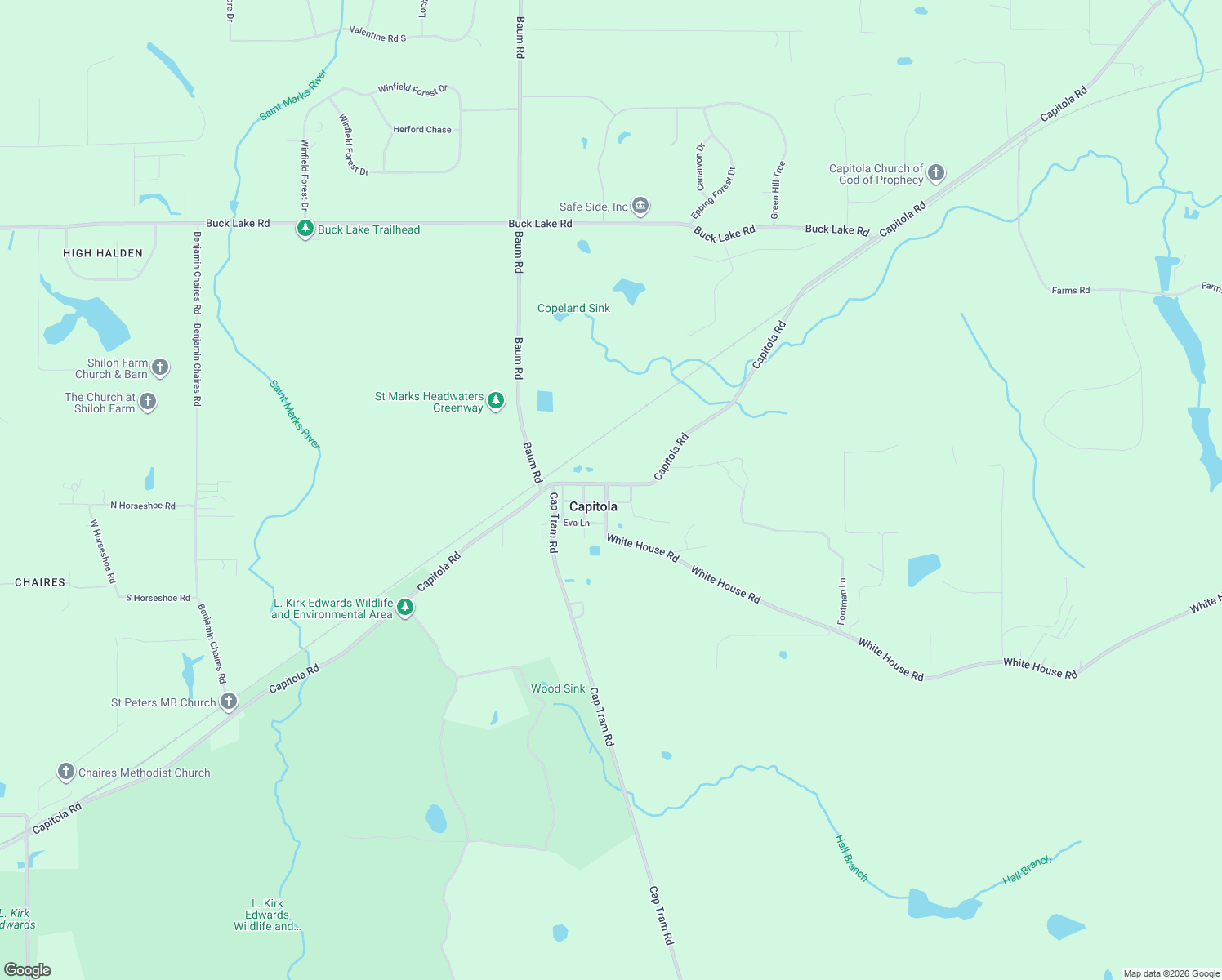 map of restaurants, bars, coffee shops, grocery stores, and more near 11401 White House Road in Tallahassee