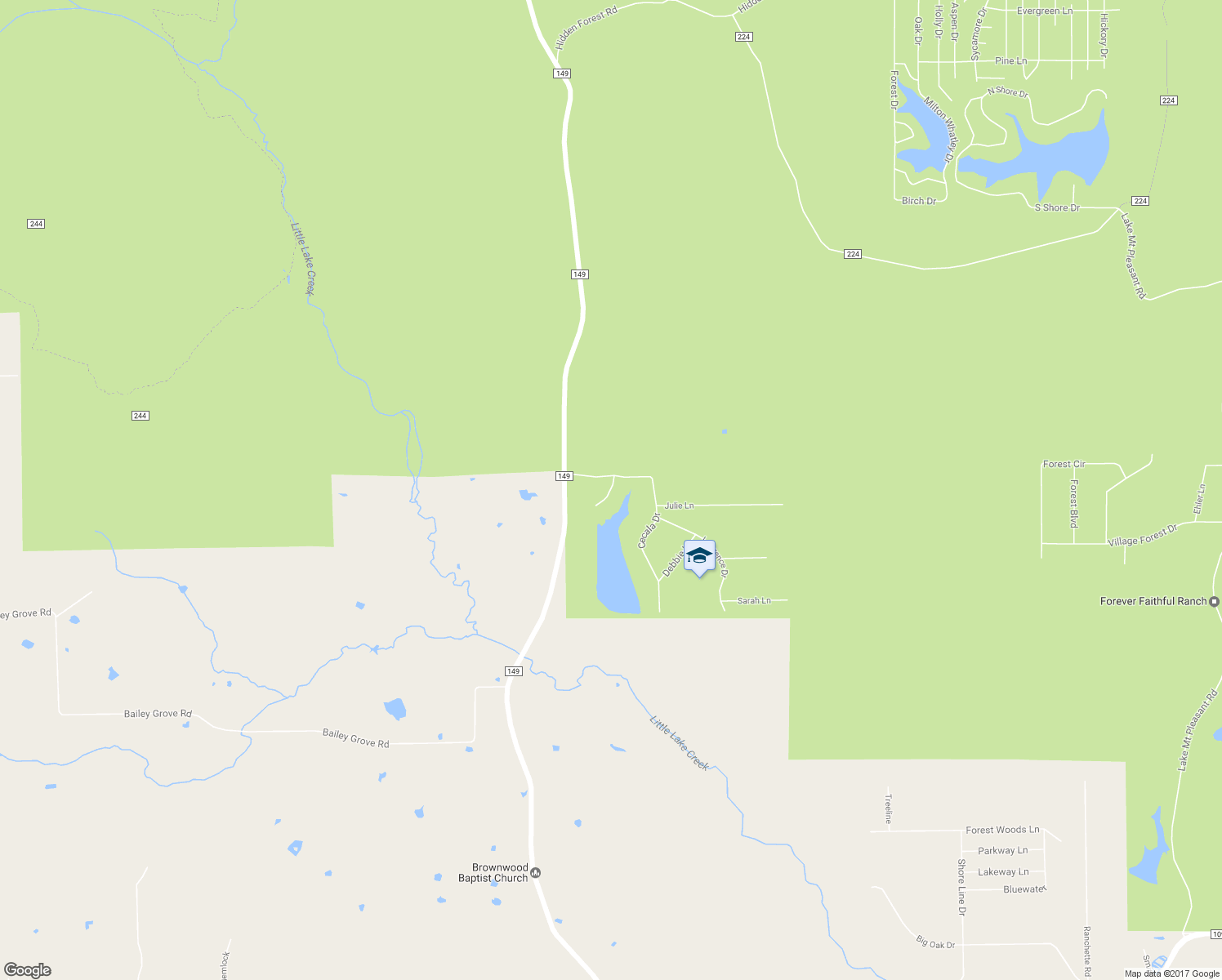 map of restaurants, bars, coffee shops, grocery stores, and more near 14300 Circle Drive in Montgomery