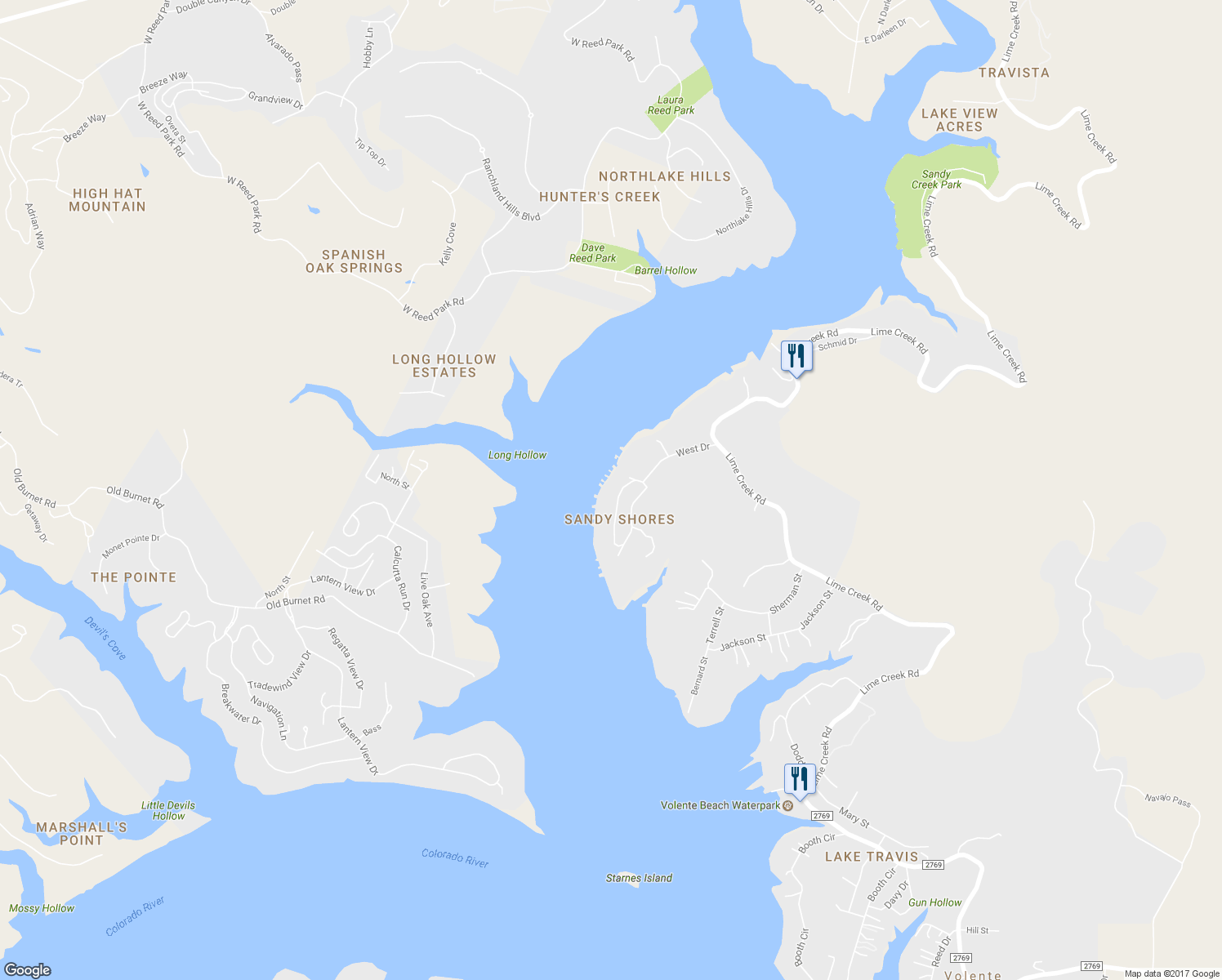 map of restaurants, bars, coffee shops, grocery stores, and more near 8132 Joy Road in Leander