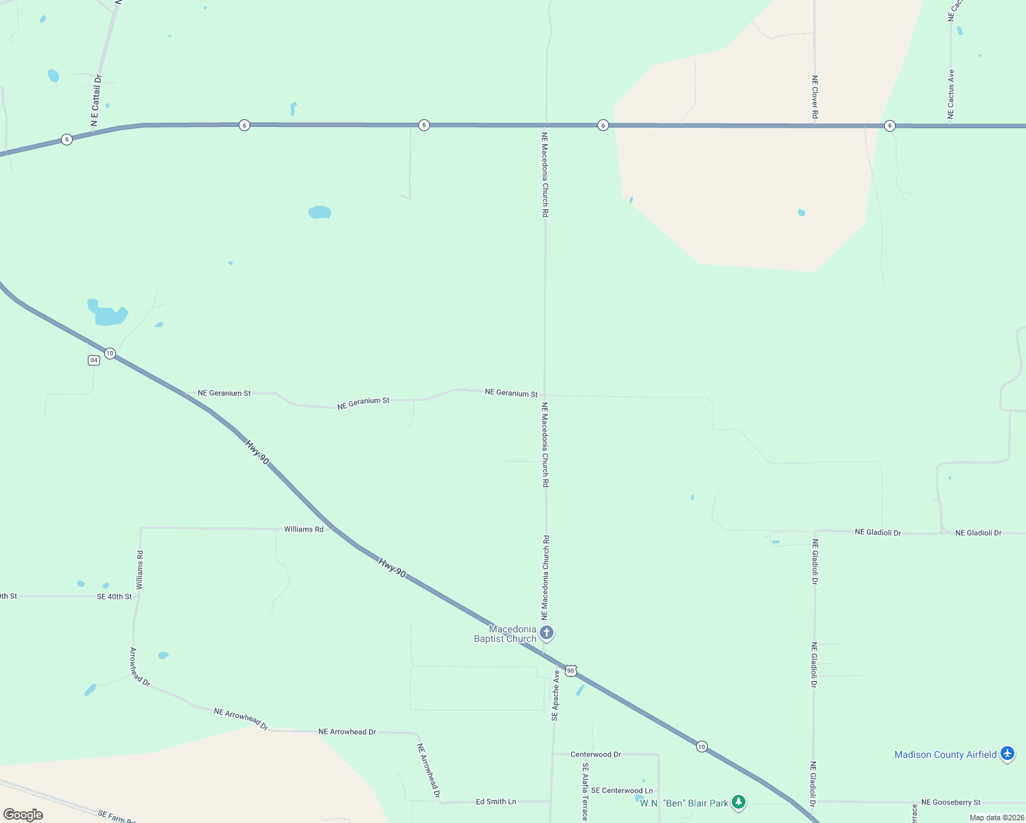 map of restaurants, bars, coffee shops, grocery stores, and more near 1049 Northeast Macedonia Church Road in Lee