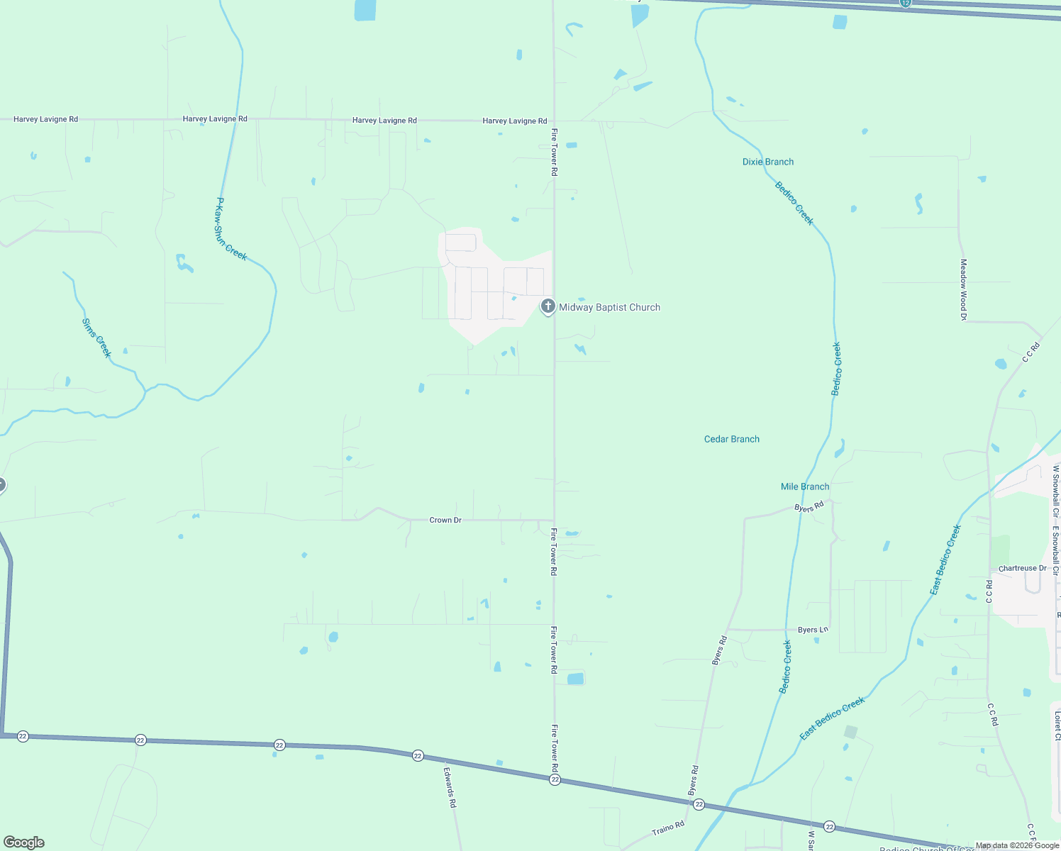 map of restaurants, bars, coffee shops, grocery stores, and more near 41381 Fire Tower Road in Ponchatoula