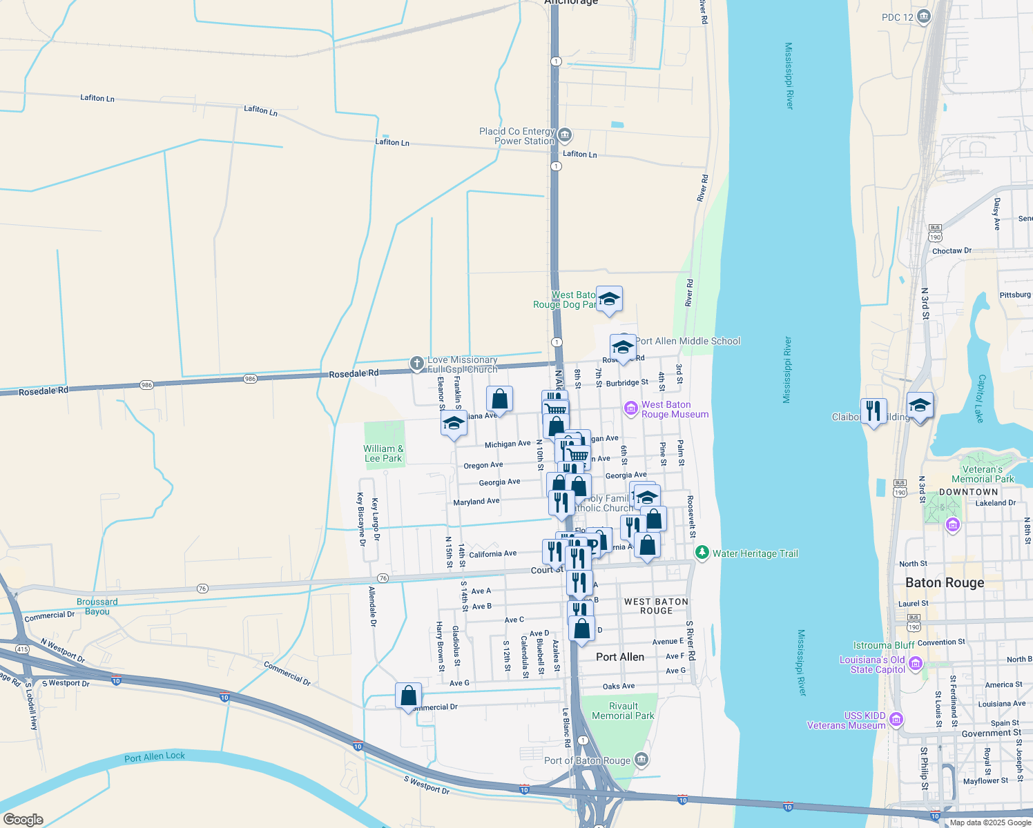 Louisiana Avenue, Port Allen LA Walk Score