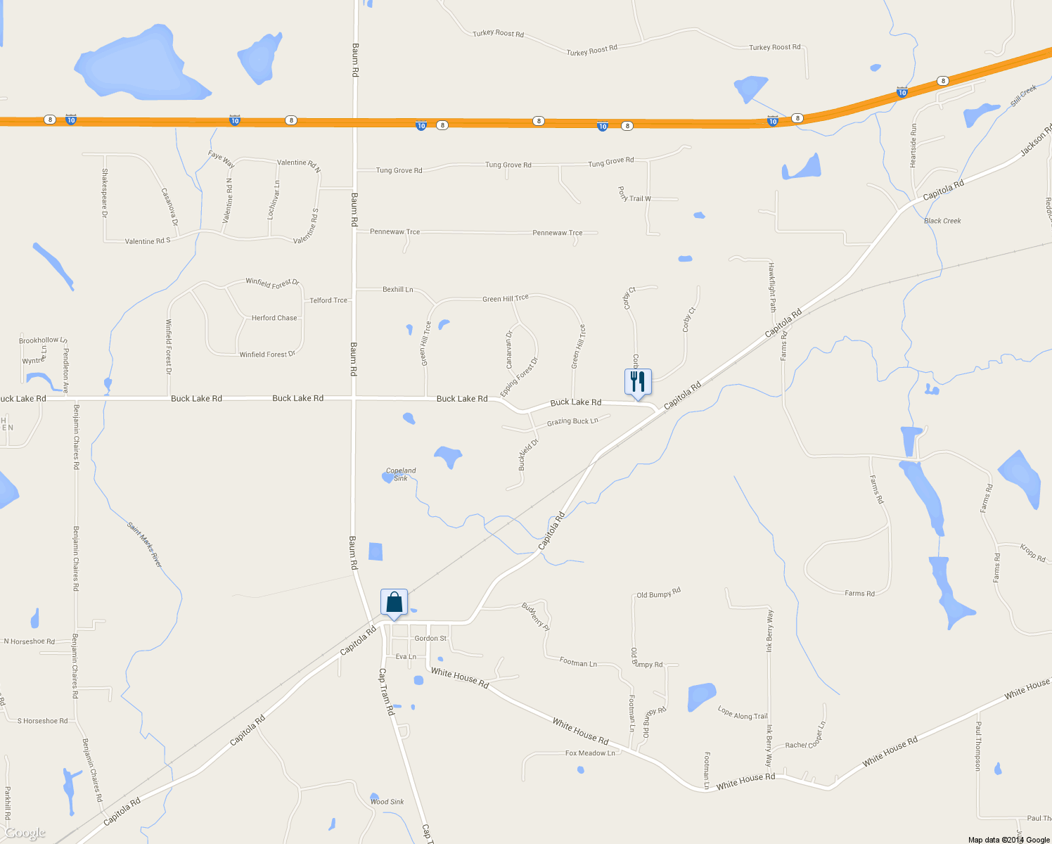 map of restaurants, bars, coffee shops, grocery stores, and more near 1991 Buckfield Drive in Tallahassee