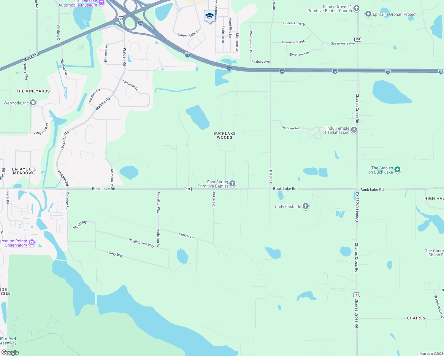 map of restaurants, bars, coffee shops, grocery stores, and more near 1078 Antler Drive in Tallahassee