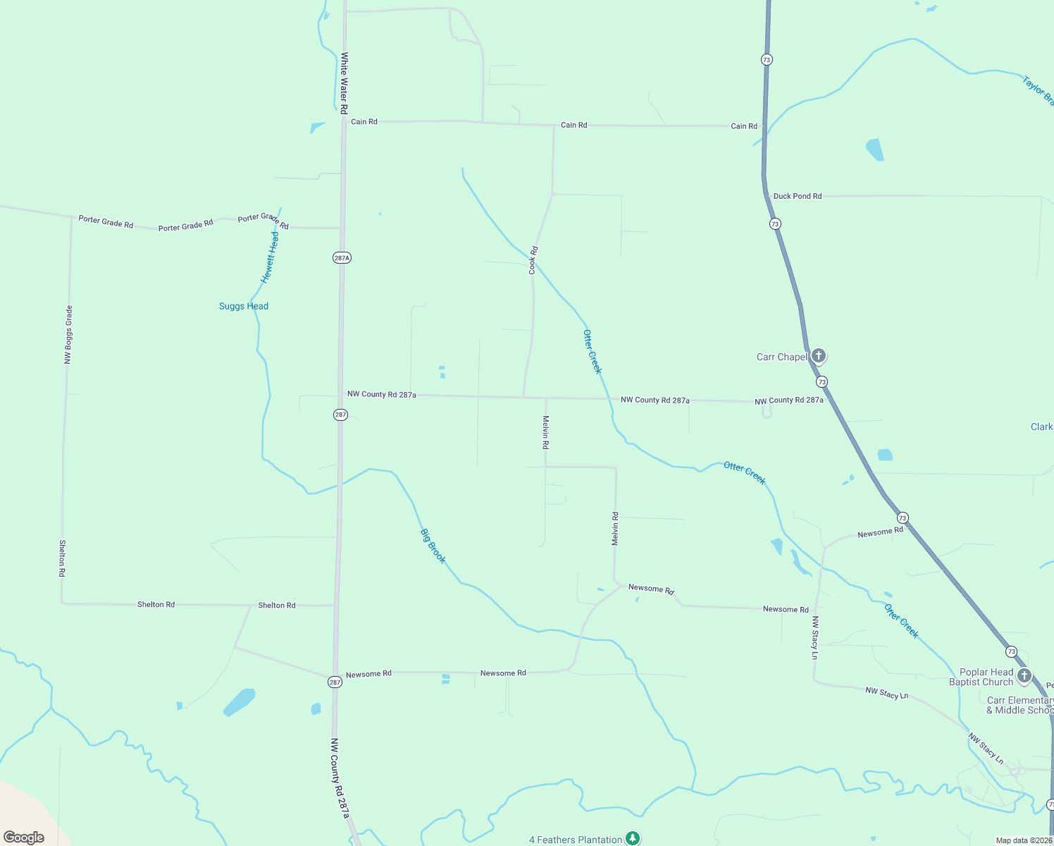 map of restaurants, bars, coffee shops, grocery stores, and more near 18326 Melvin Road in Clarksville