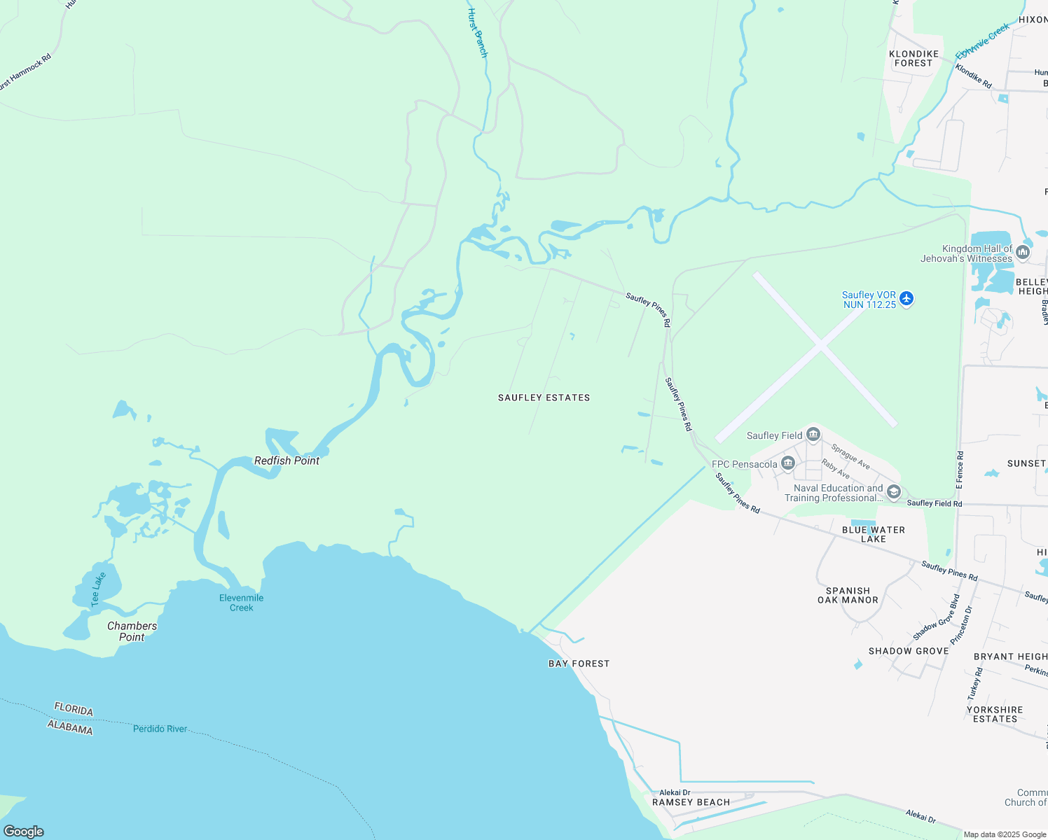 map of restaurants, bars, coffee shops, grocery stores, and more near 6209 Wyndotte Road in Pensacola
