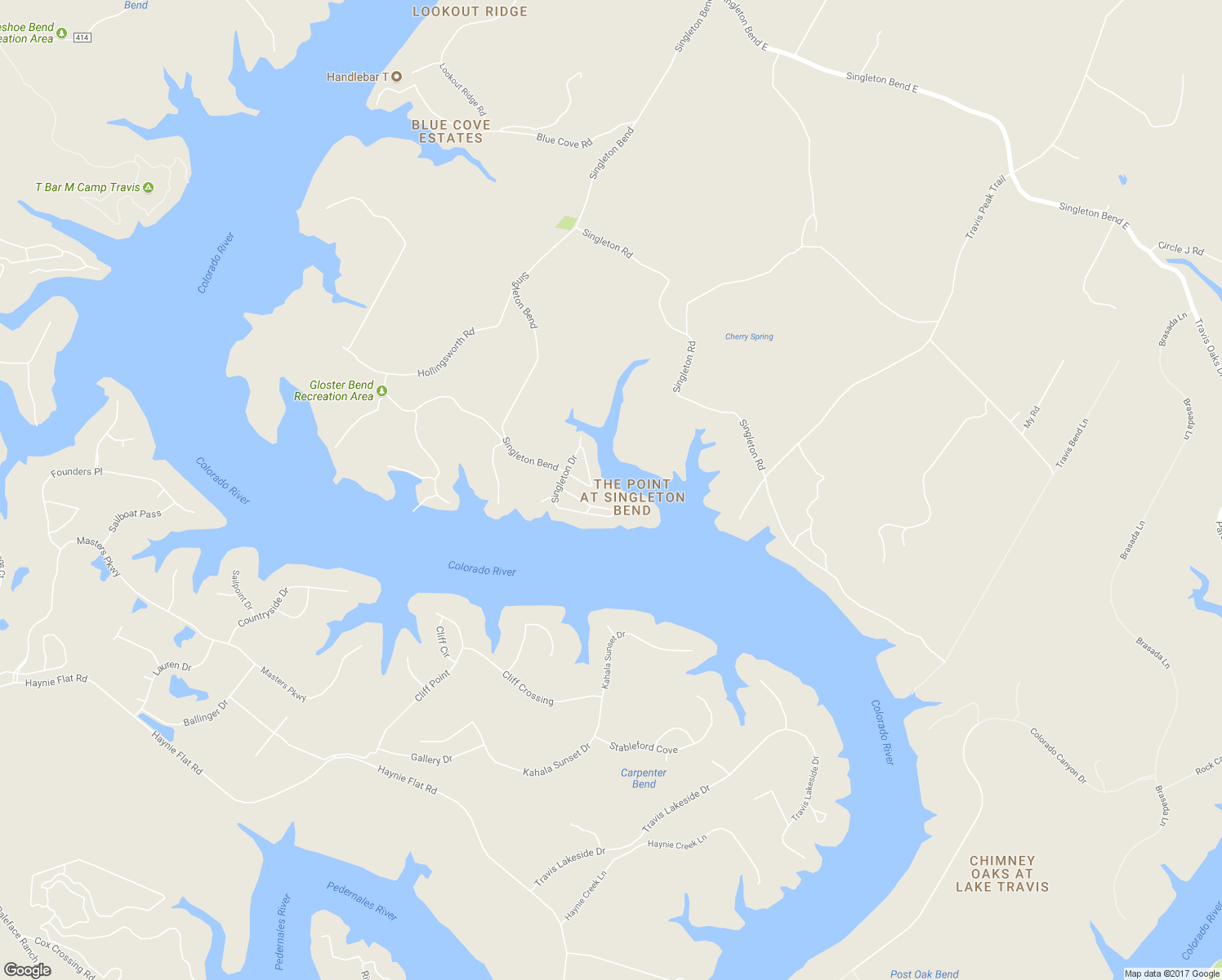 map of restaurants, bars, coffee shops, grocery stores, and more near 25514 Peninsular Drive in Marble Falls