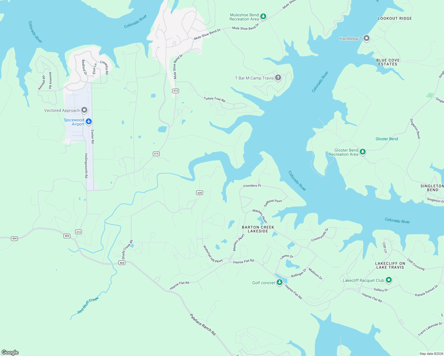 map of restaurants, bars, coffee shops, grocery stores, and more near 132 Carol Cove in Spicewood