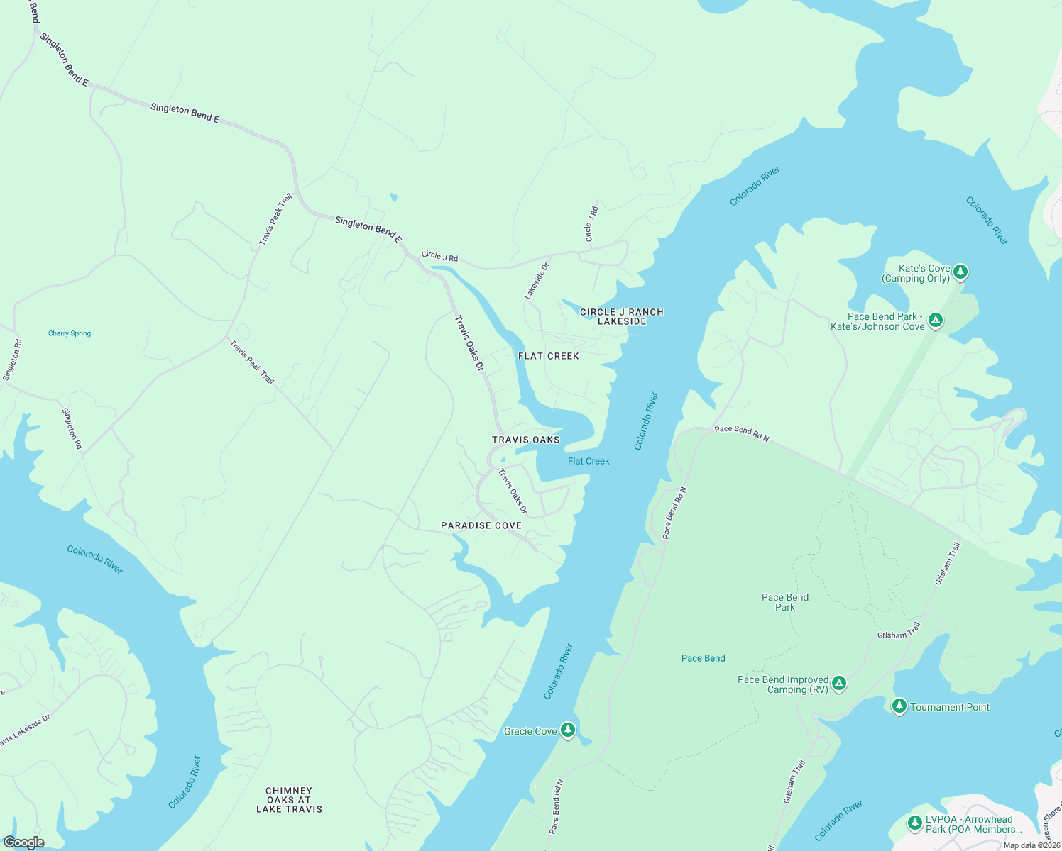 map of restaurants, bars, coffee shops, grocery stores, and more near 23600 Foley Circle in Marble Falls
