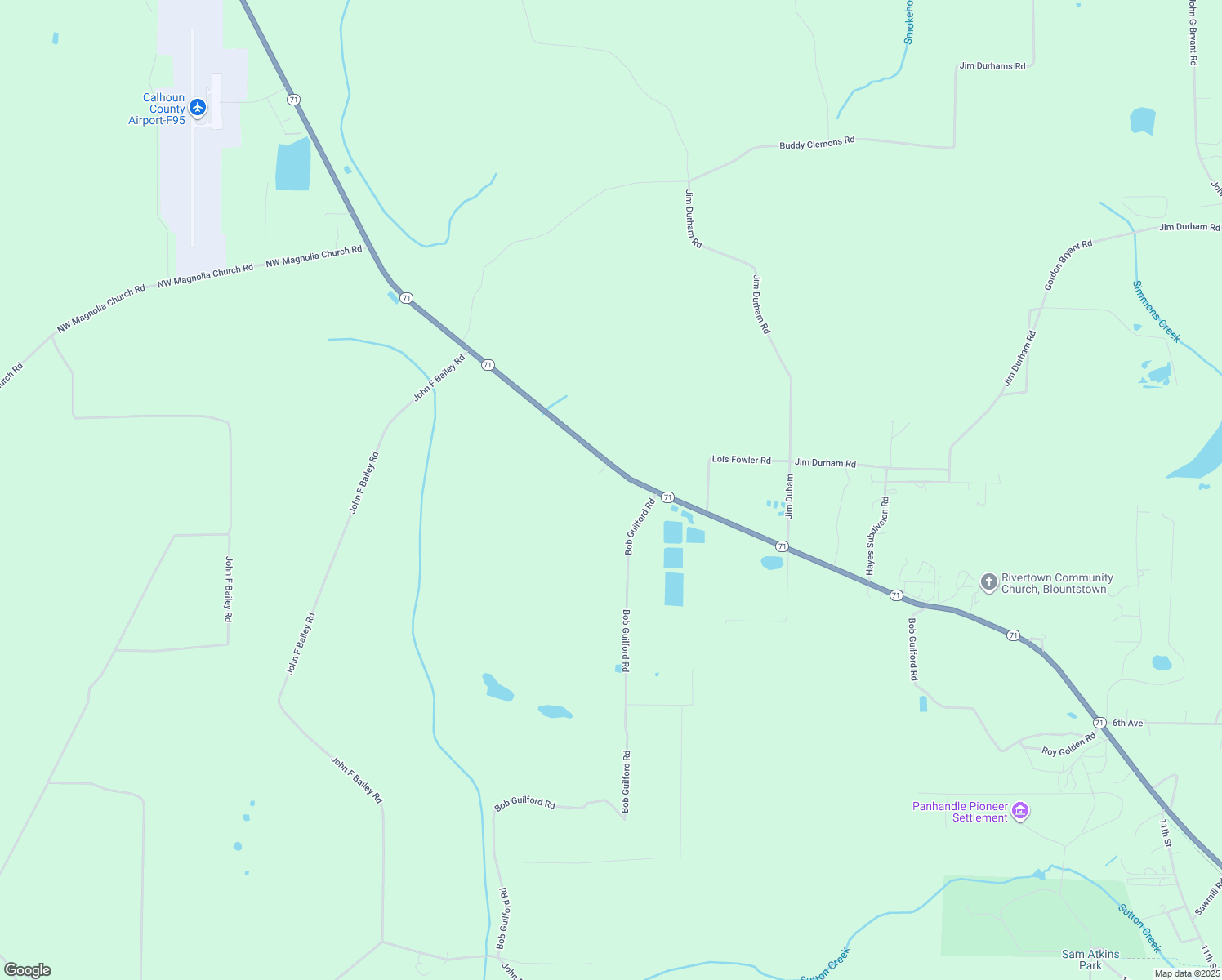 map of restaurants, bars, coffee shops, grocery stores, and more near 20160 Florida 71 in Blountstown