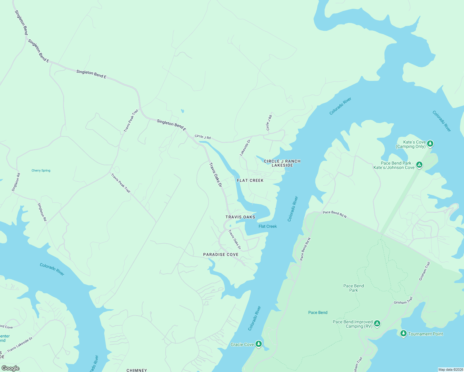 map of restaurants, bars, coffee shops, grocery stores, and more near 23800 Elm Drive in Marble Falls