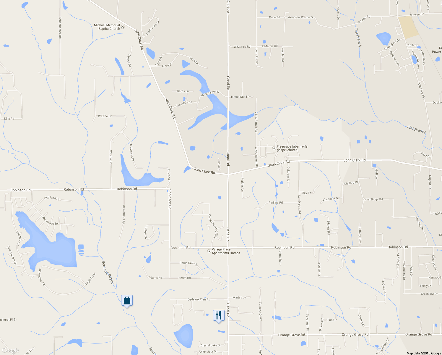 map of restaurants, bars, coffee shops, grocery stores, and more near 14145 John Clark Road in Gulfport