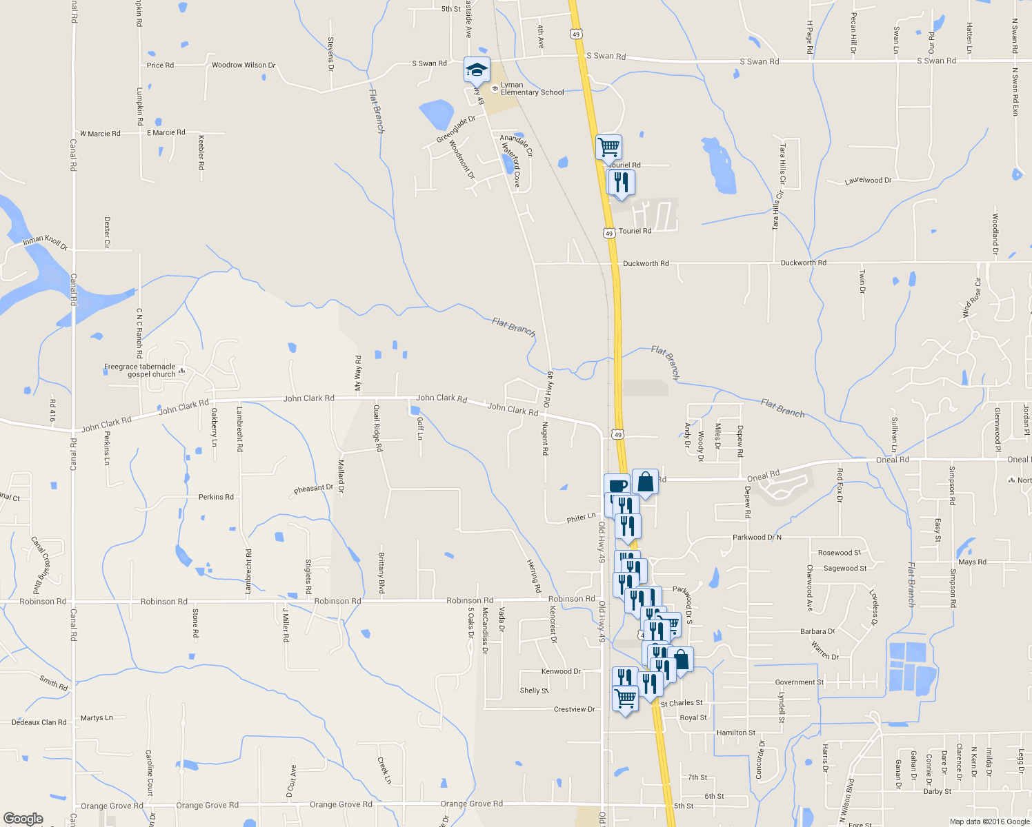 map of restaurants, bars, coffee shops, grocery stores, and more near 13115 Sweetwater Trail in Gulfport