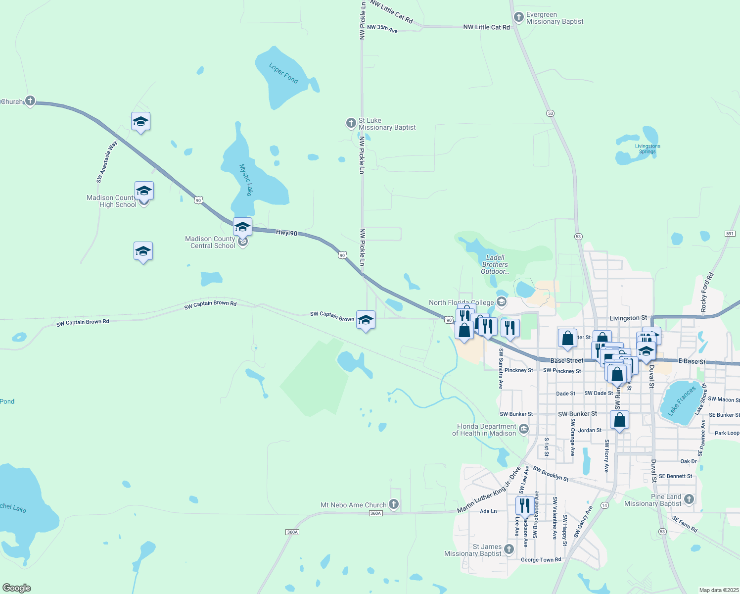 map of restaurants, bars, coffee shops, grocery stores, and more near 167 Southwest Lemoyne Avenue in Madison